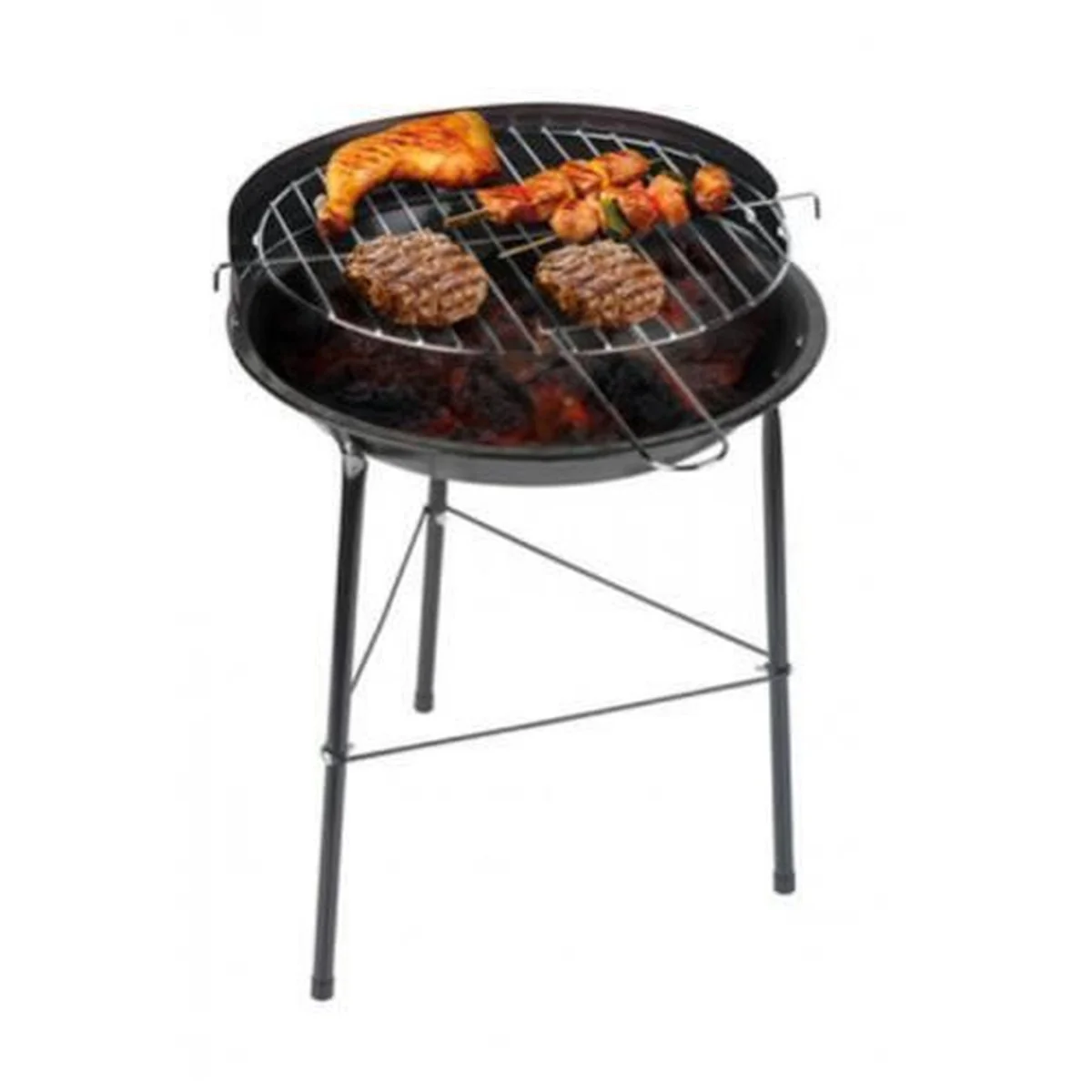 Portable 33cm Round Charcoal BBQ Grill for Outdoor Cooking in Garden or Patio - Image 3
