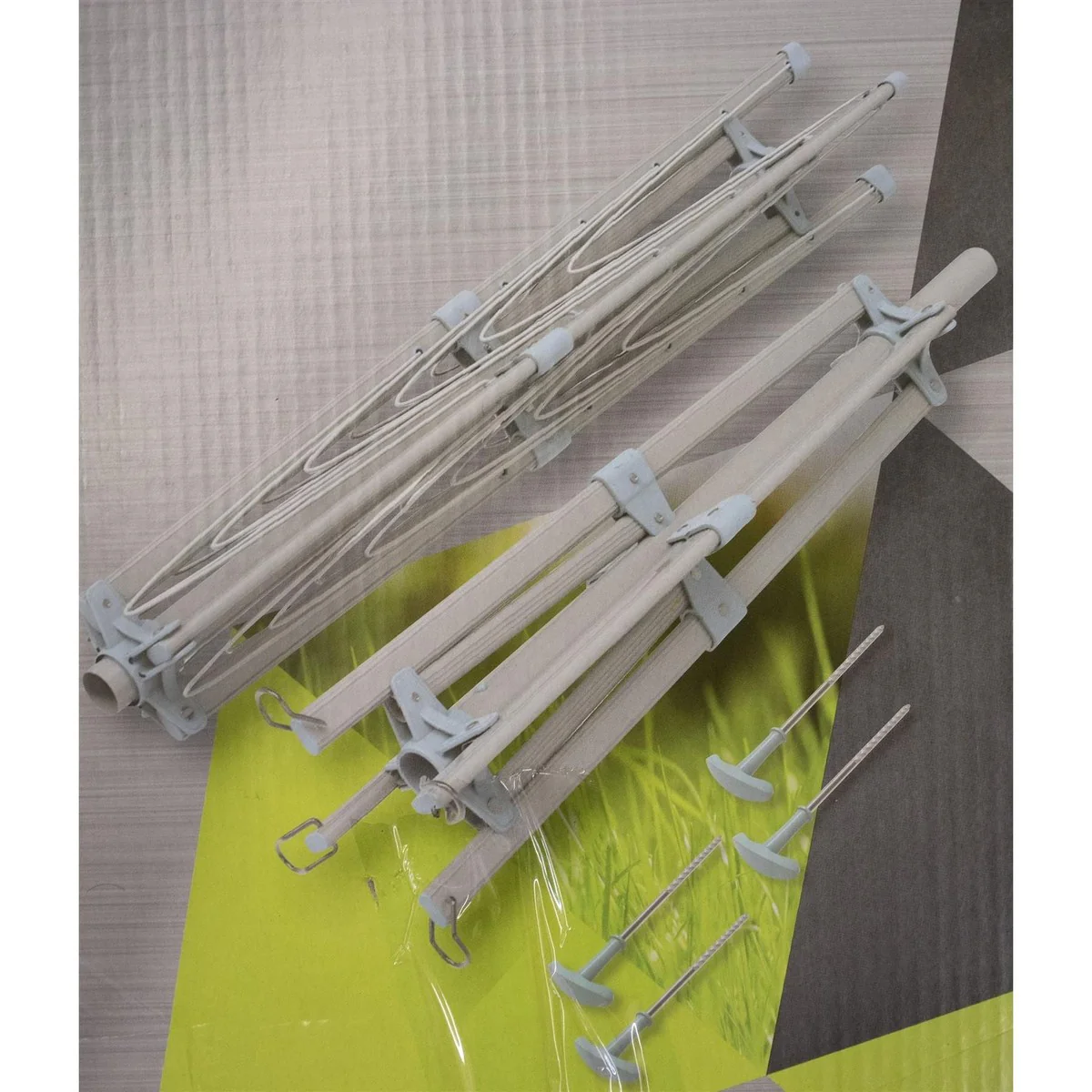 Portable 4 Arm Aluminium Clothes Line Camping Caravan Washing Airer Dryer - Image 4