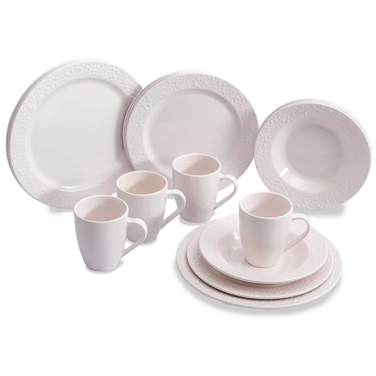 Quest 16 Piece Camping Dinner set whistful white
