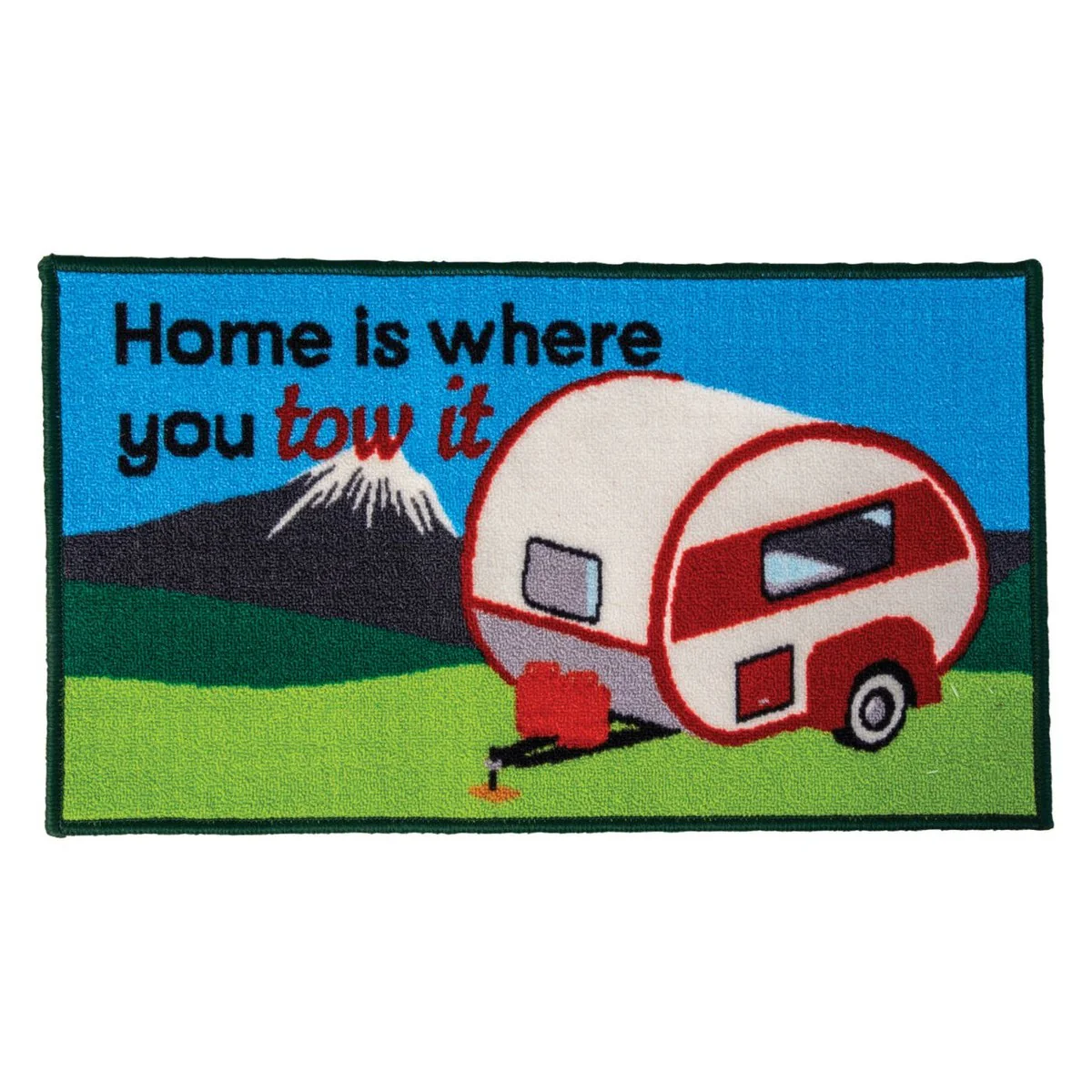 Quest Caravan Home Is Where You Tow It Indoor Door Mat Washable 40 x 70cm