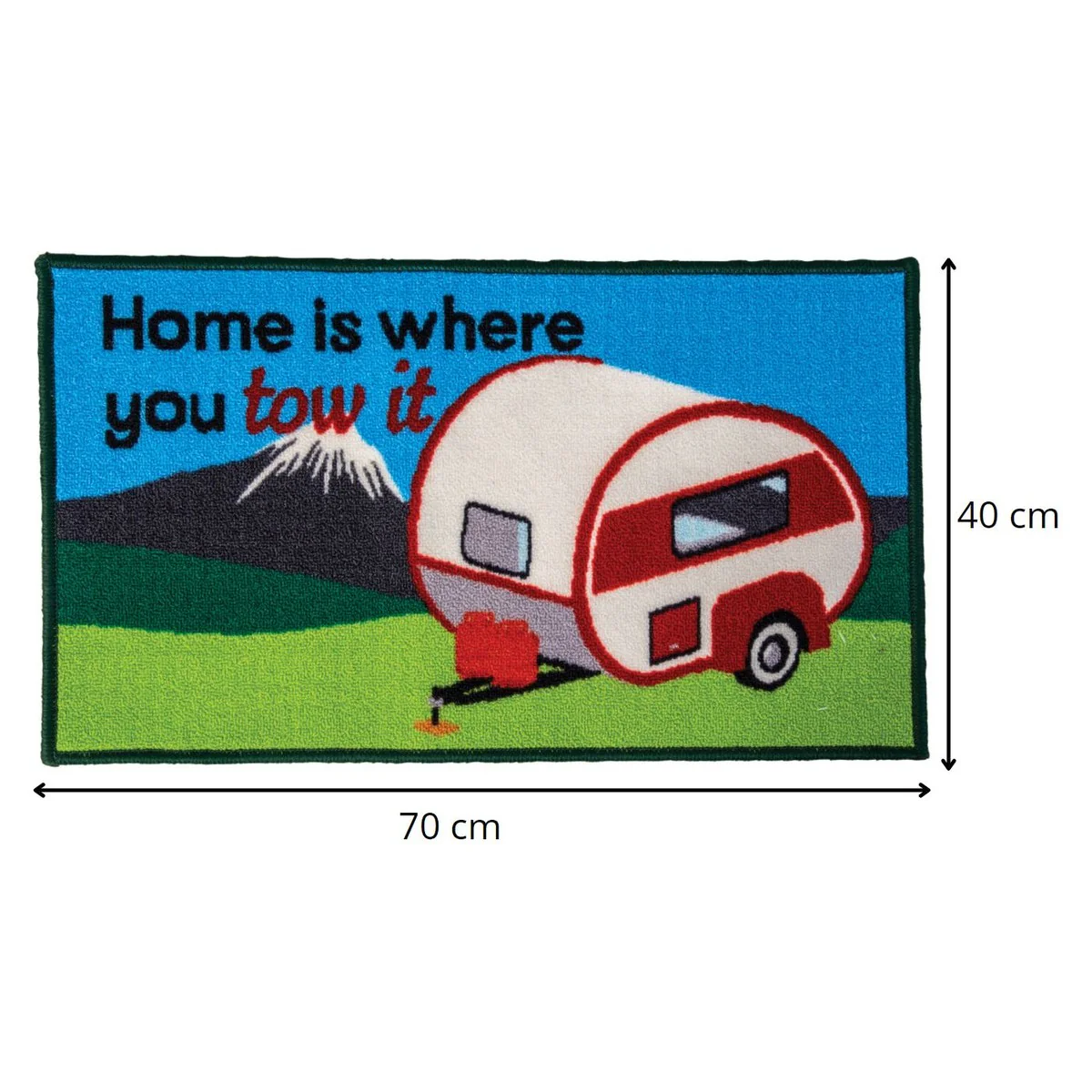 Quest Caravan Home Is Where You Tow It Indoor Door Mat Washable 40 x 70cm - Image 3