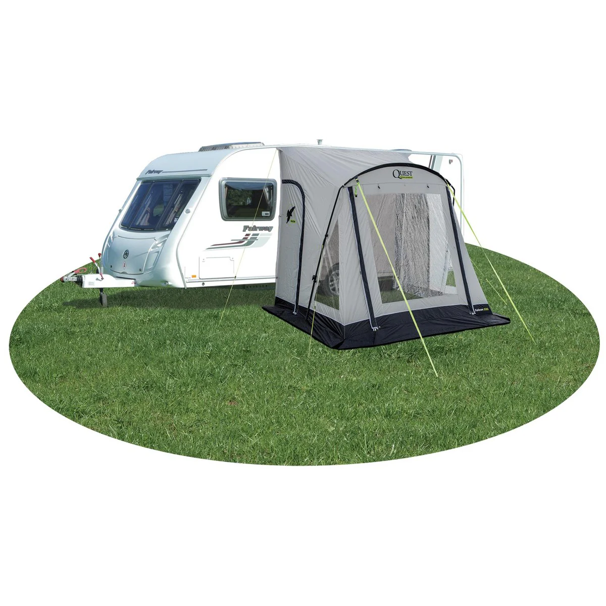 Quest Falcon Pro 220 Poled Porch Caravan Awning Grey - Image 2