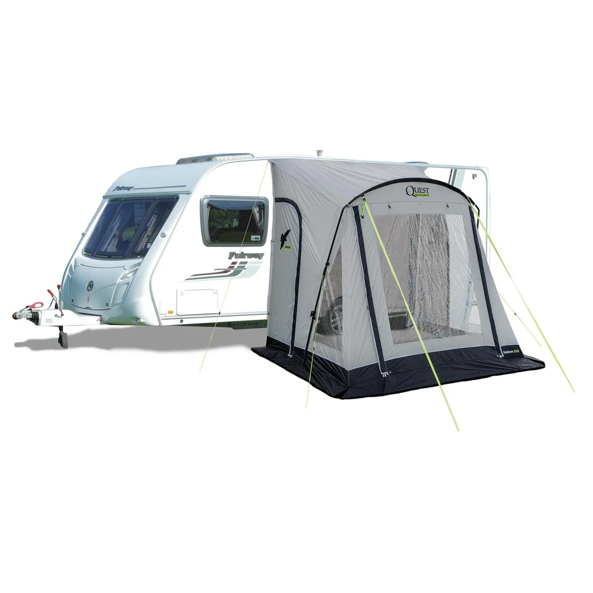 Quest Falcon Pro 220 Poled Porch Caravan Awning Grey - Image 3