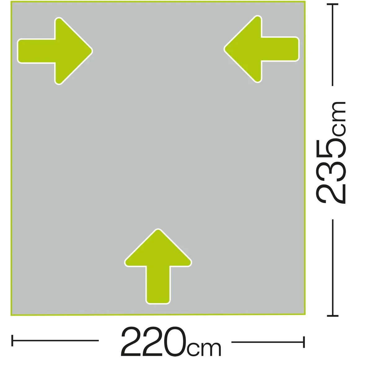 Quest Falcon Pro 220 Poled Porch Caravan Awning Grey - Image 6