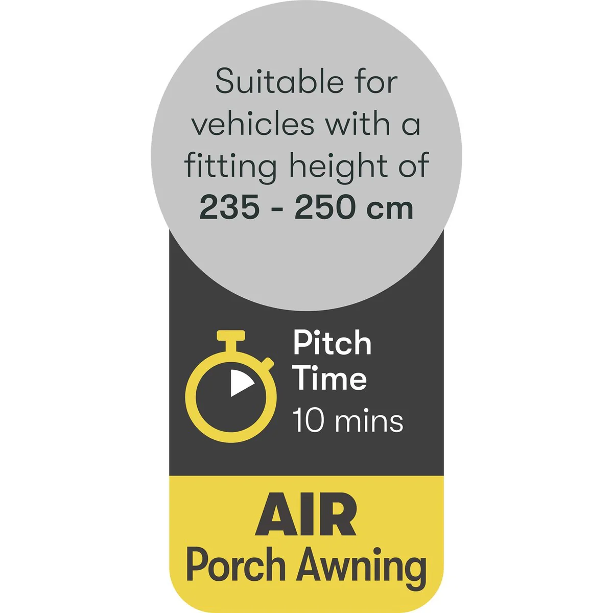 Quest Falcon Pro 260 Air Porch Caravan Awning Grey - Image 5