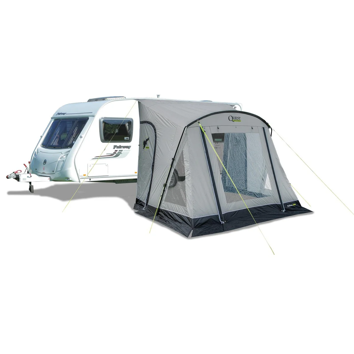 Quest Falcon Pro 260 Poled Porch Caravan Awning Grey - Image 3