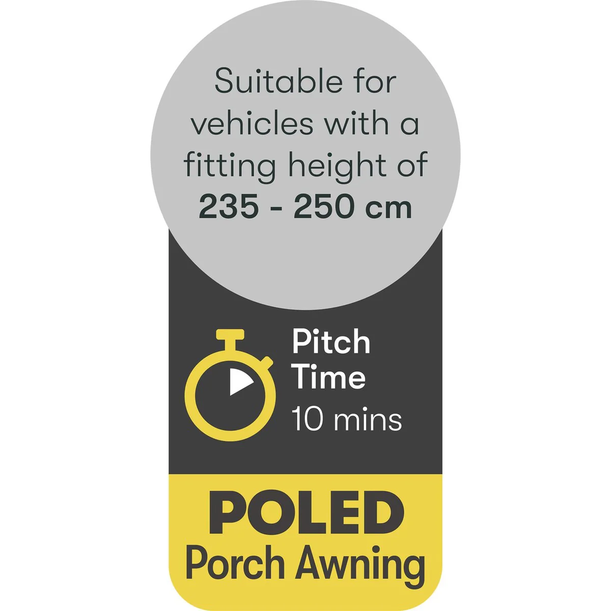 Quest Falcon Pro 390 Poled Porch Caravan Awning Grey - Image 5