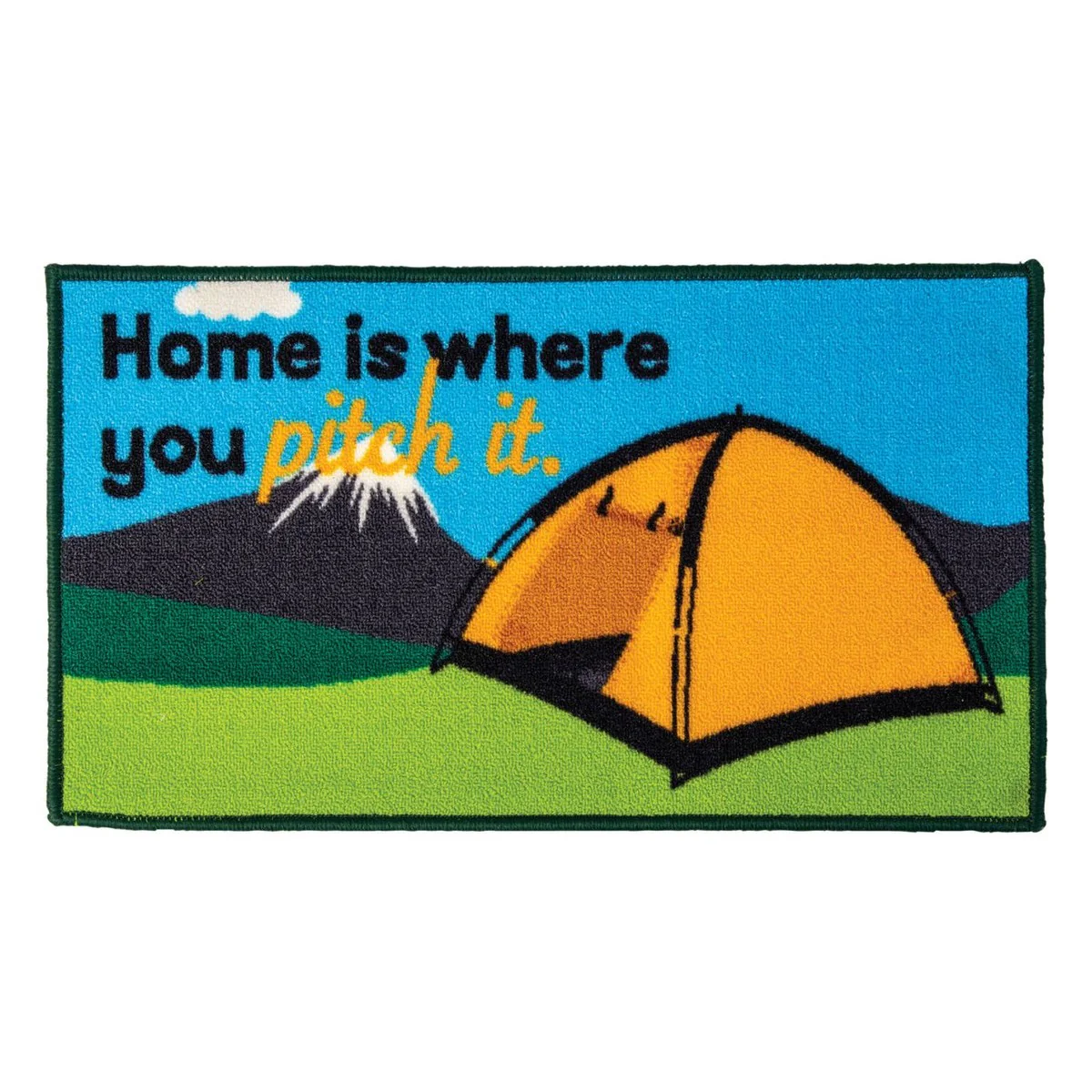 Quest Home Is Where You Pitch It Indoor Door Mat Washable 40 x 70cm Tent Camping