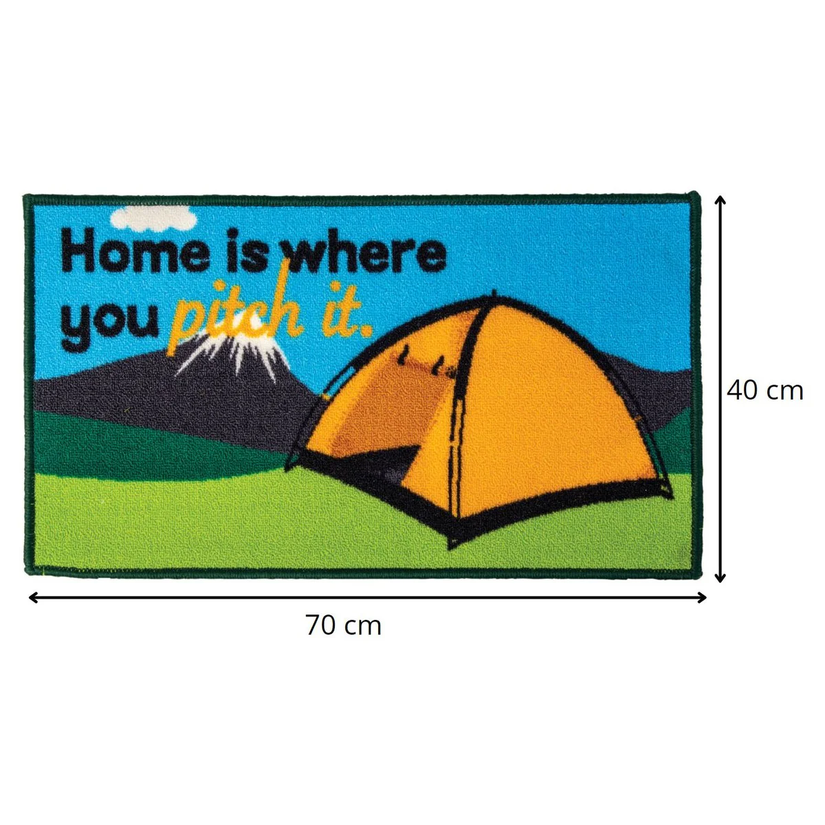 Quest Home Is Where You Pitch It Indoor Door Mat Washable 40 x 70cm Tent Camping - Image 3