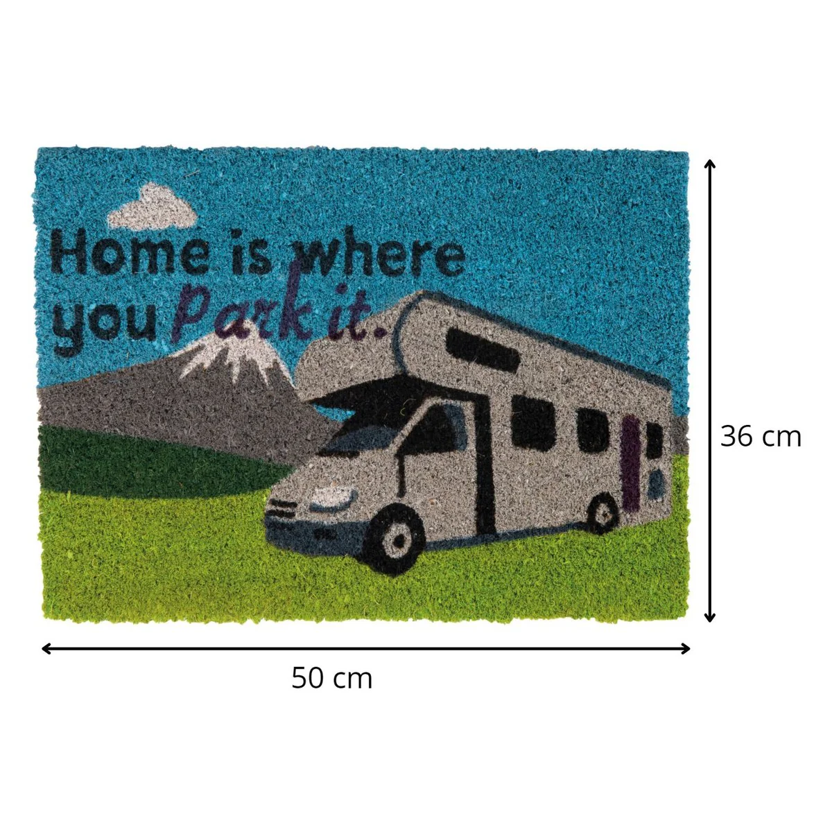Quest Motorhome Door Mat Home Is Where You Park It Outdoor Heavy Duty Coir - Image 3