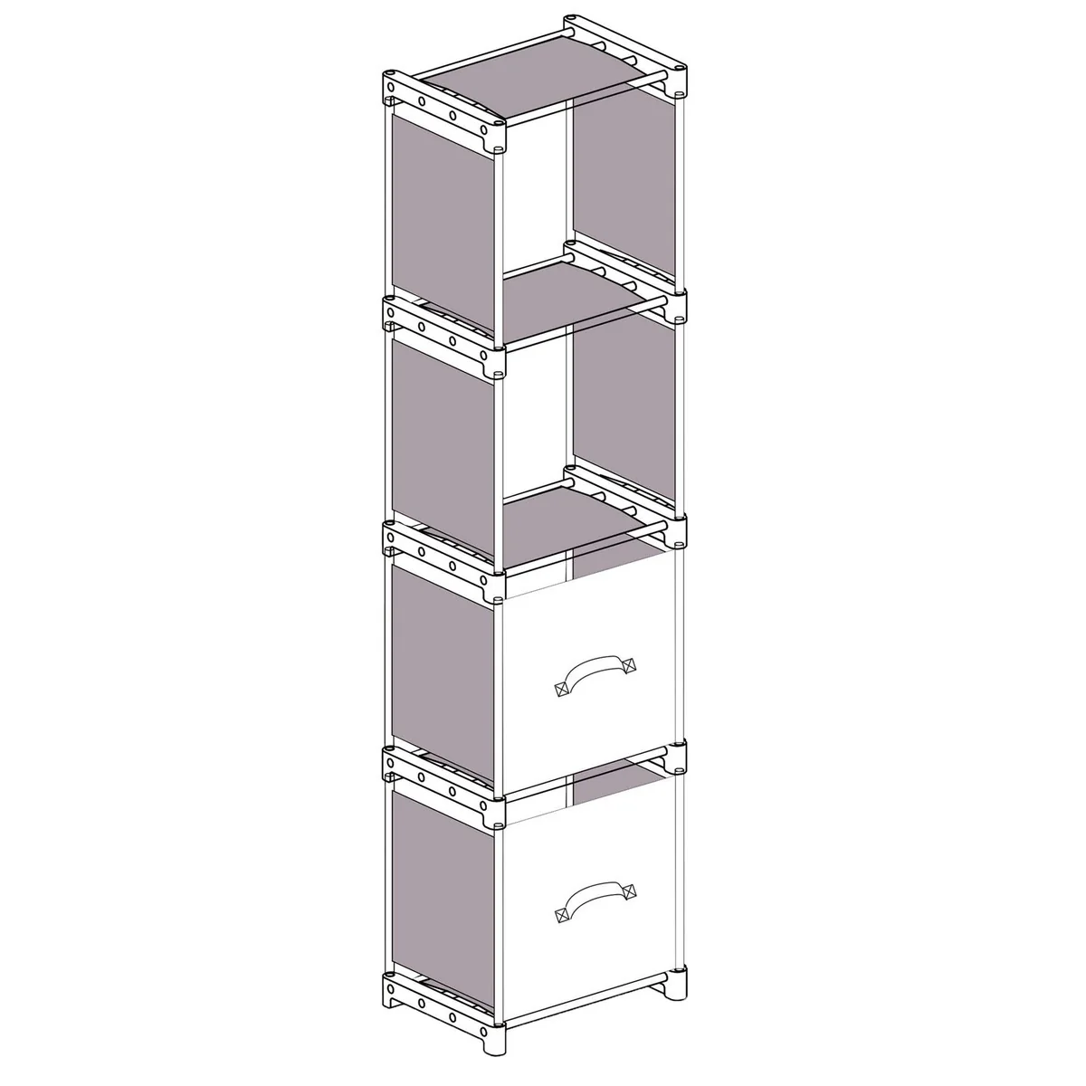 Quest Pack Away Camping Tent Shelf Storage Unit with 2 x Storage Boxes - Image 2