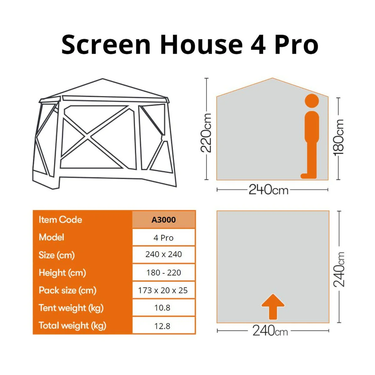 Quest Screen House 4 Pro 4 Quick Pitch Shelter Camping Garden Campervan Hot Tub - Image 10