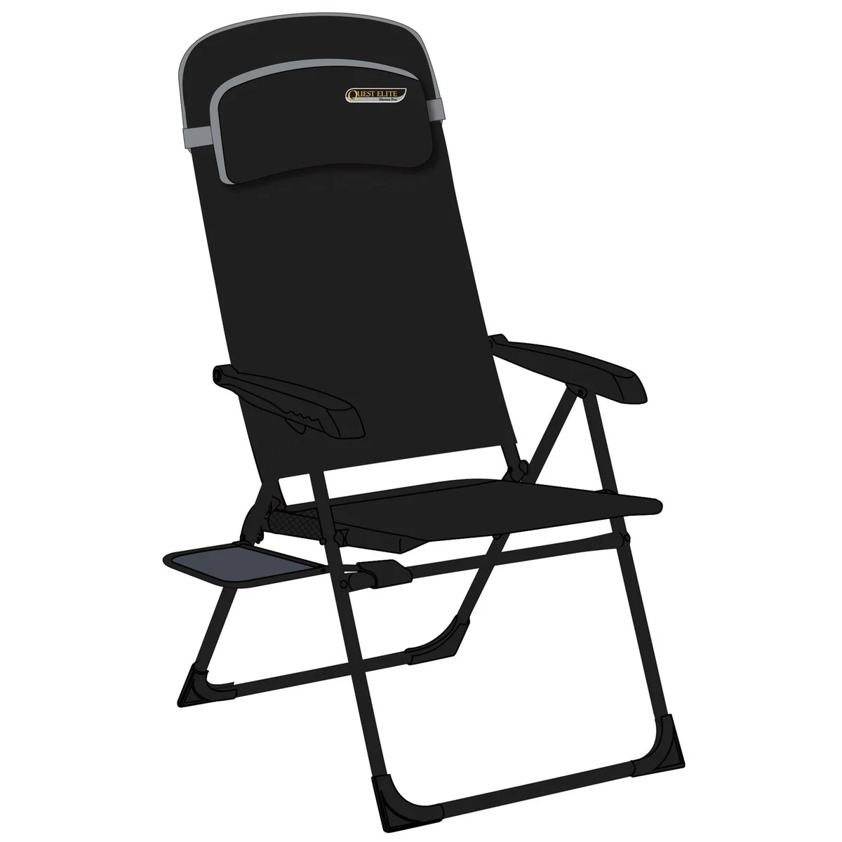 Quest Vienna Pro Recline Camping Caravan Chair with Side Table - Image 4
