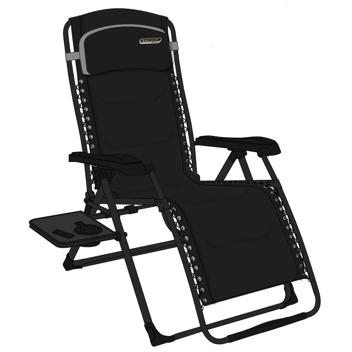 Quest Vienna Pro Relax XL Camping Caravan Chair with Side Table - Image 2