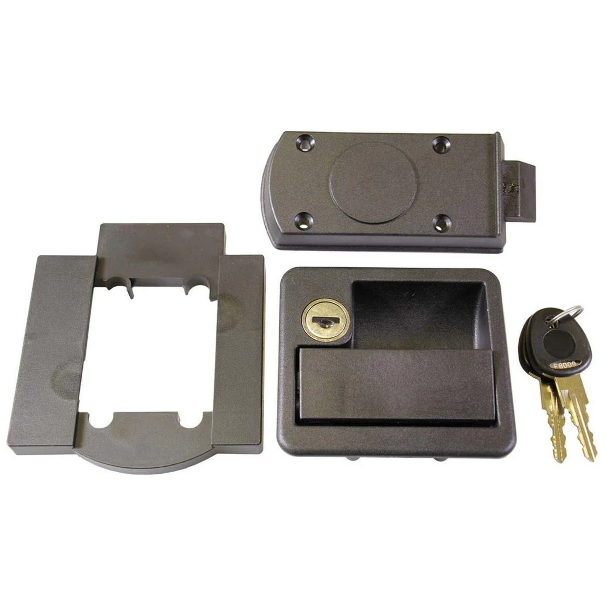Rectangular Locker Door Black Caravan/Motorhome Part