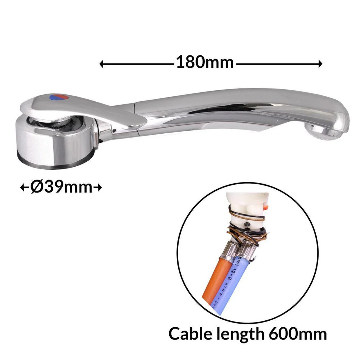 Reich Twist Single Lever Mixer Tap, R/H, Chrome, 45 Degree Angle Spout, 48m