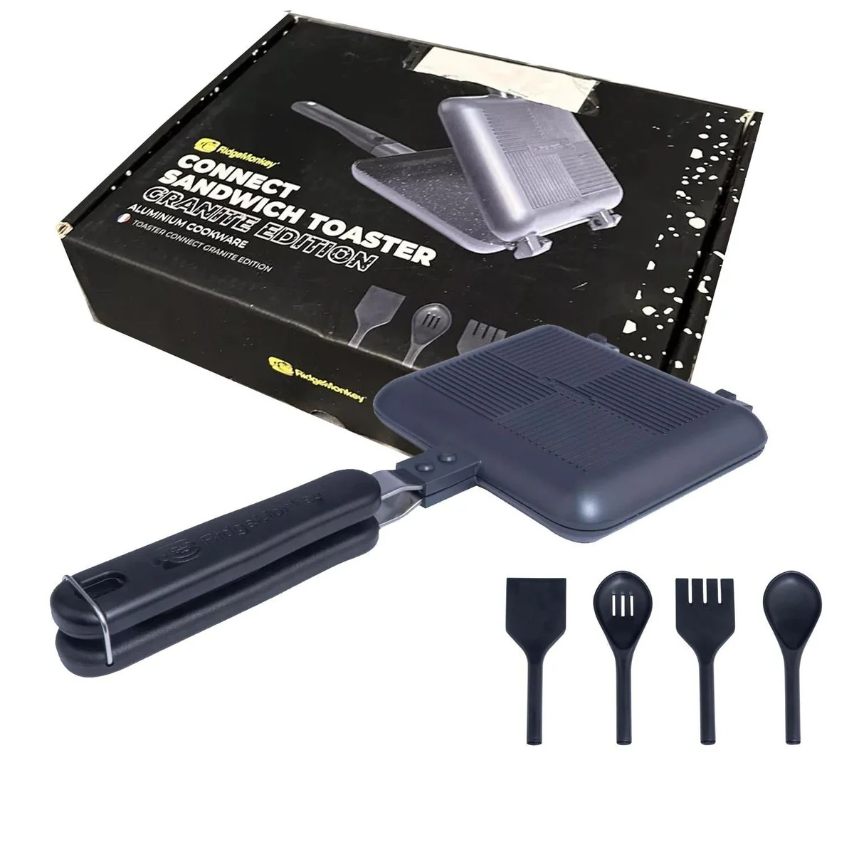 RidgeMonkey Classic Durable Aluminium Non-Stick Sandwich Toaster Granite Edition