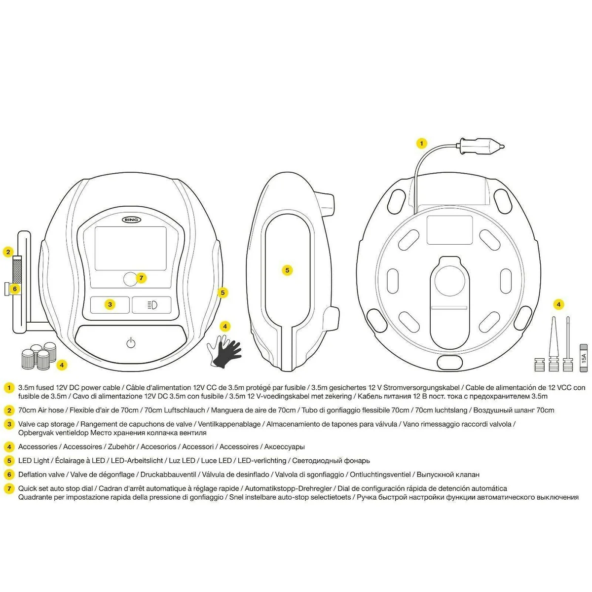Ring 12v Rapid Digital Tyre Inflator - Image 9