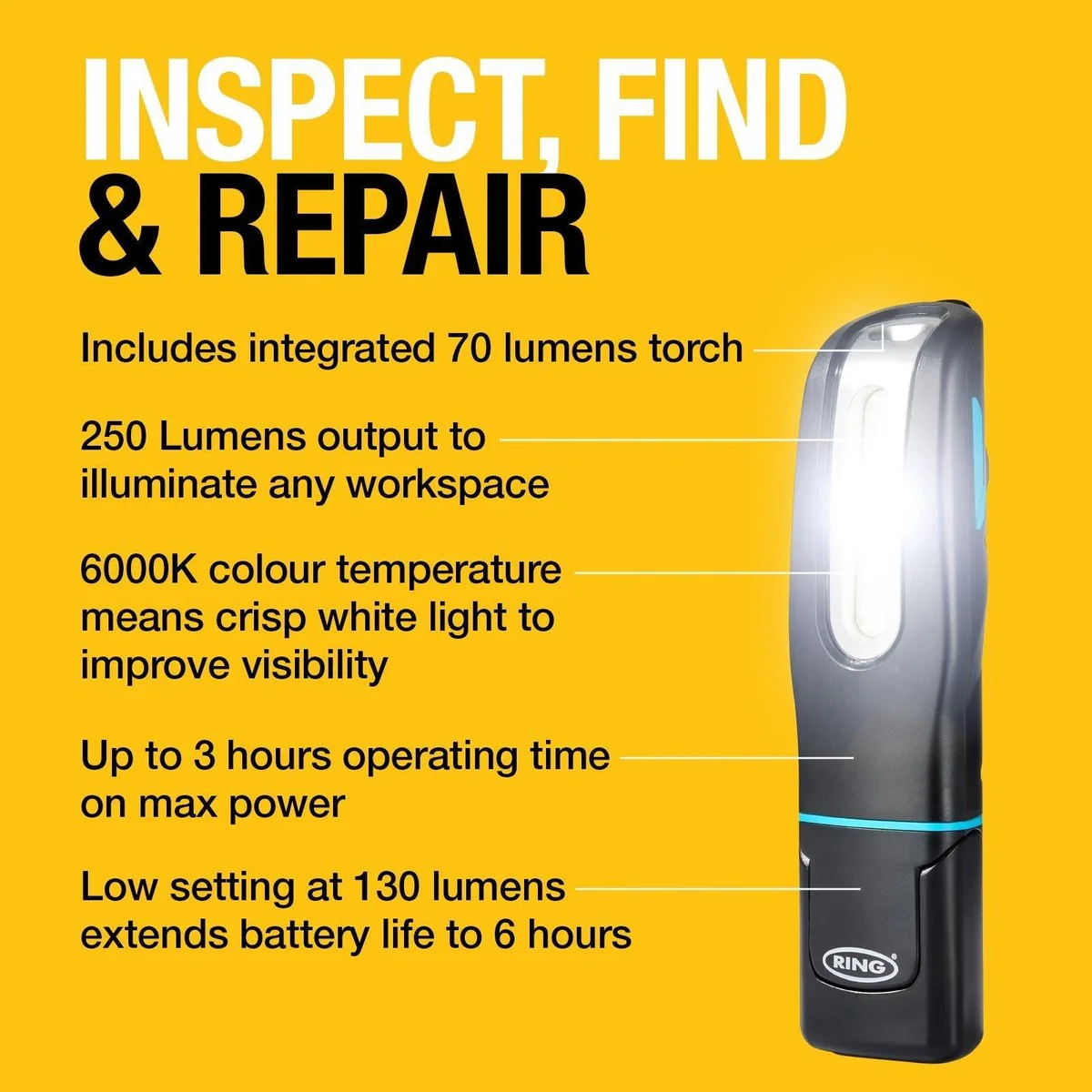 Ring MAGFLEX MINI250 Rechargeable Inspection Lamp - Image 11