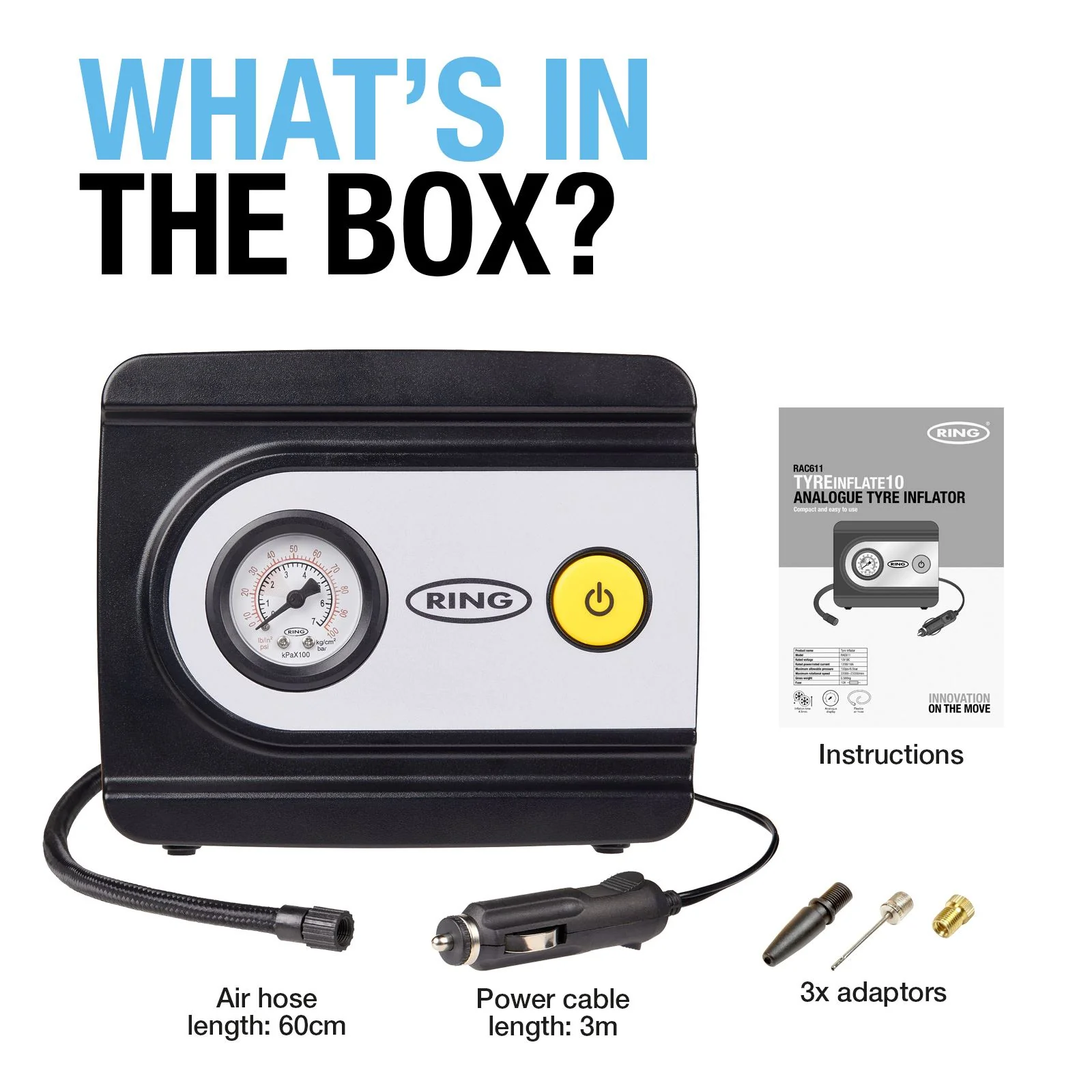 Ring RAC611 TYREinflate 10 Analogue Tyre Inflator - Image 5