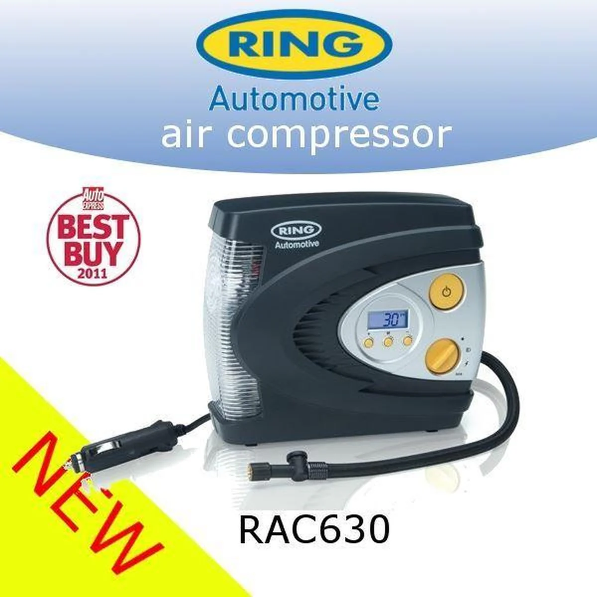 Ring RAC630 12V Digital Air Compressor Wheel Tyre Inflator Pump Psi & Bar + Case - Image 2