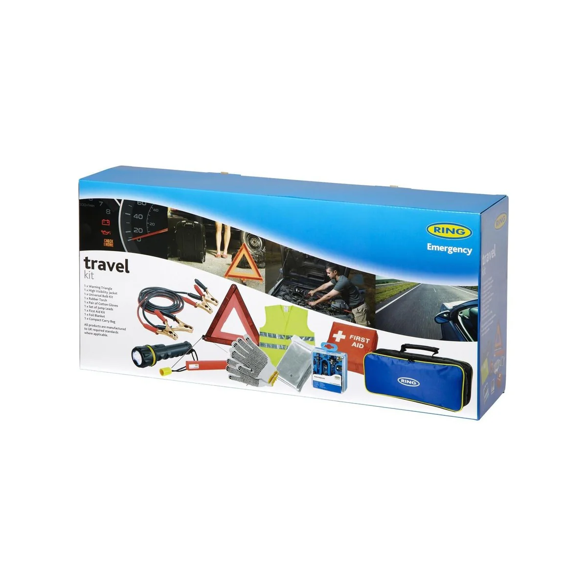 Ring RCT2 9 Piece Emergency Car Kit, with Universal Spare Bulb Kit, Booster Cabl - Image 3