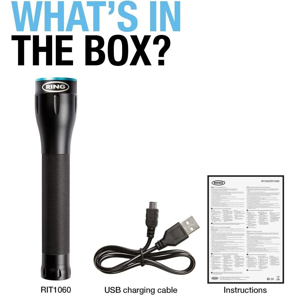 Ring RIT1060 Zoom750 Rechargeable LED Torch with Power Bank - Image 2