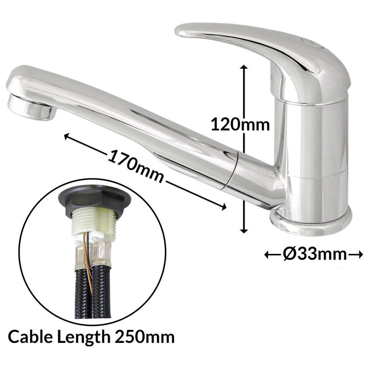 Roma Chrome Mixer Tap - Image 2