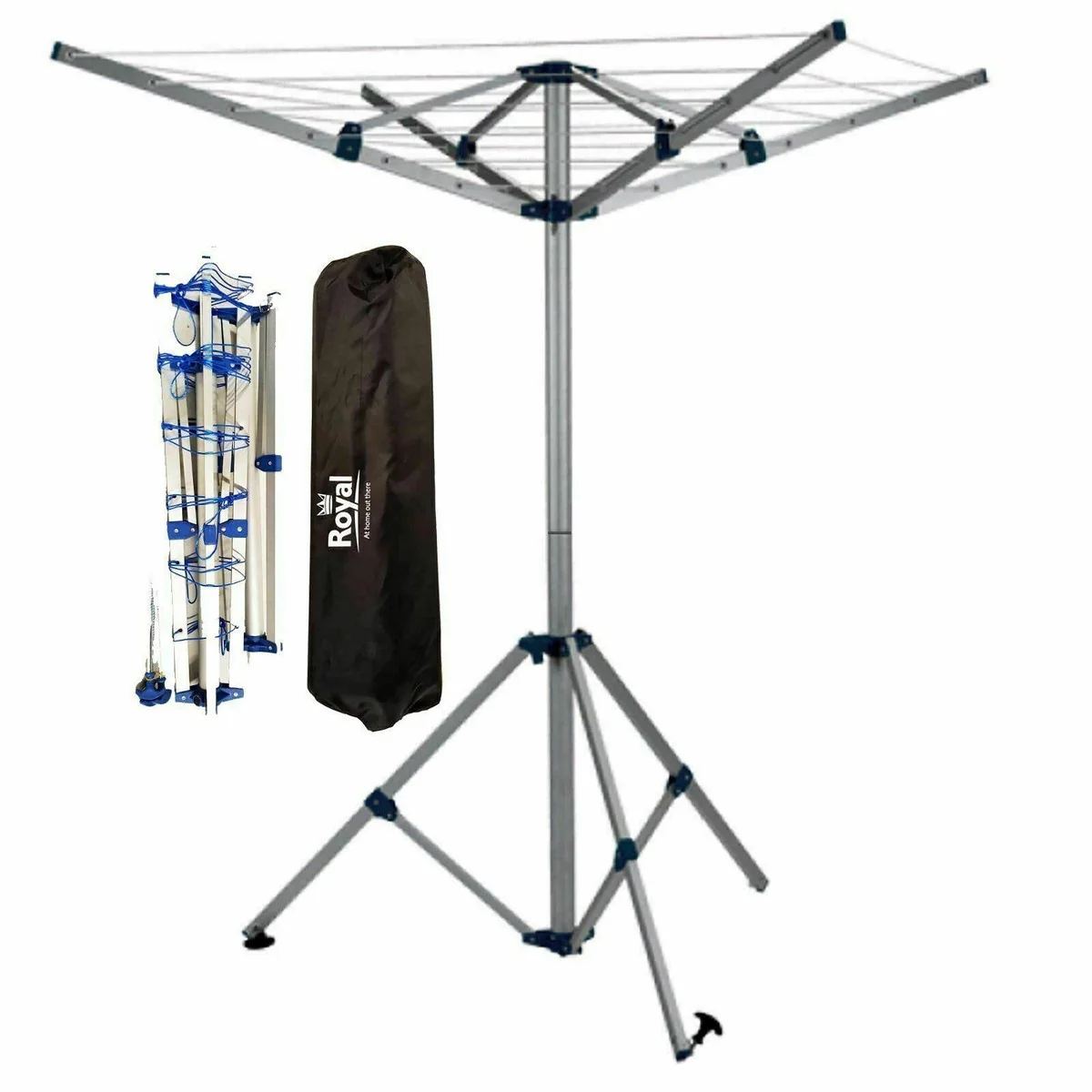 Royal Portable Aluminium Clothes Line Camping Caravan Washing Airer Dryer - Image 3