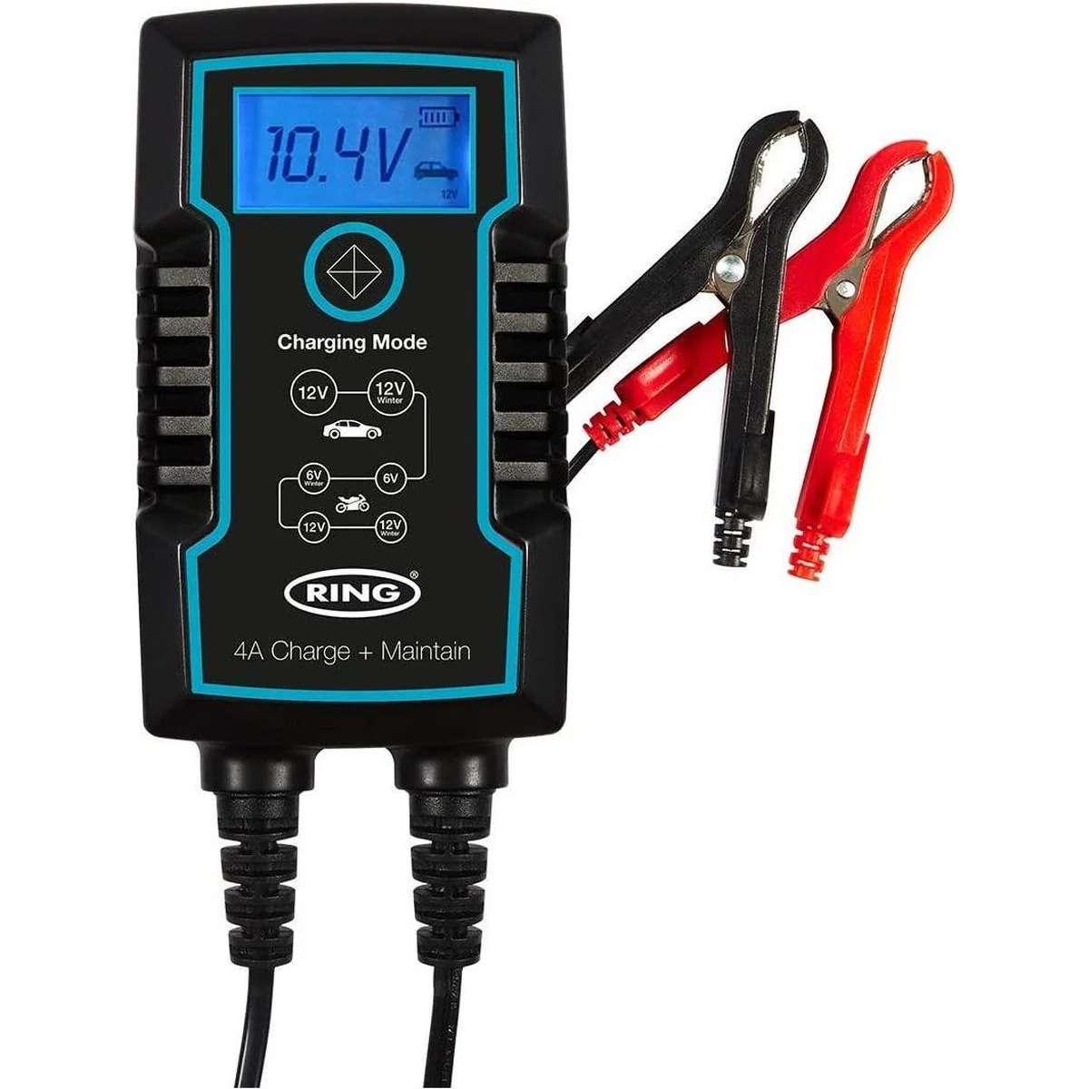 RSC804 Ring 4A Smart Battery Charger and Battery Maintainer LCD Display 6/12v