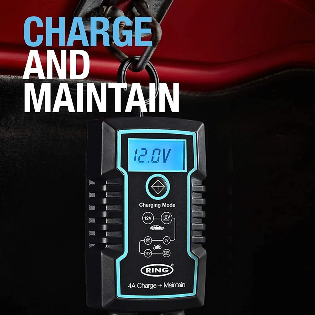 RSC804 Ring 4A Smart Battery Charger and Battery Maintainer LCD Display 6/12v - Image 10