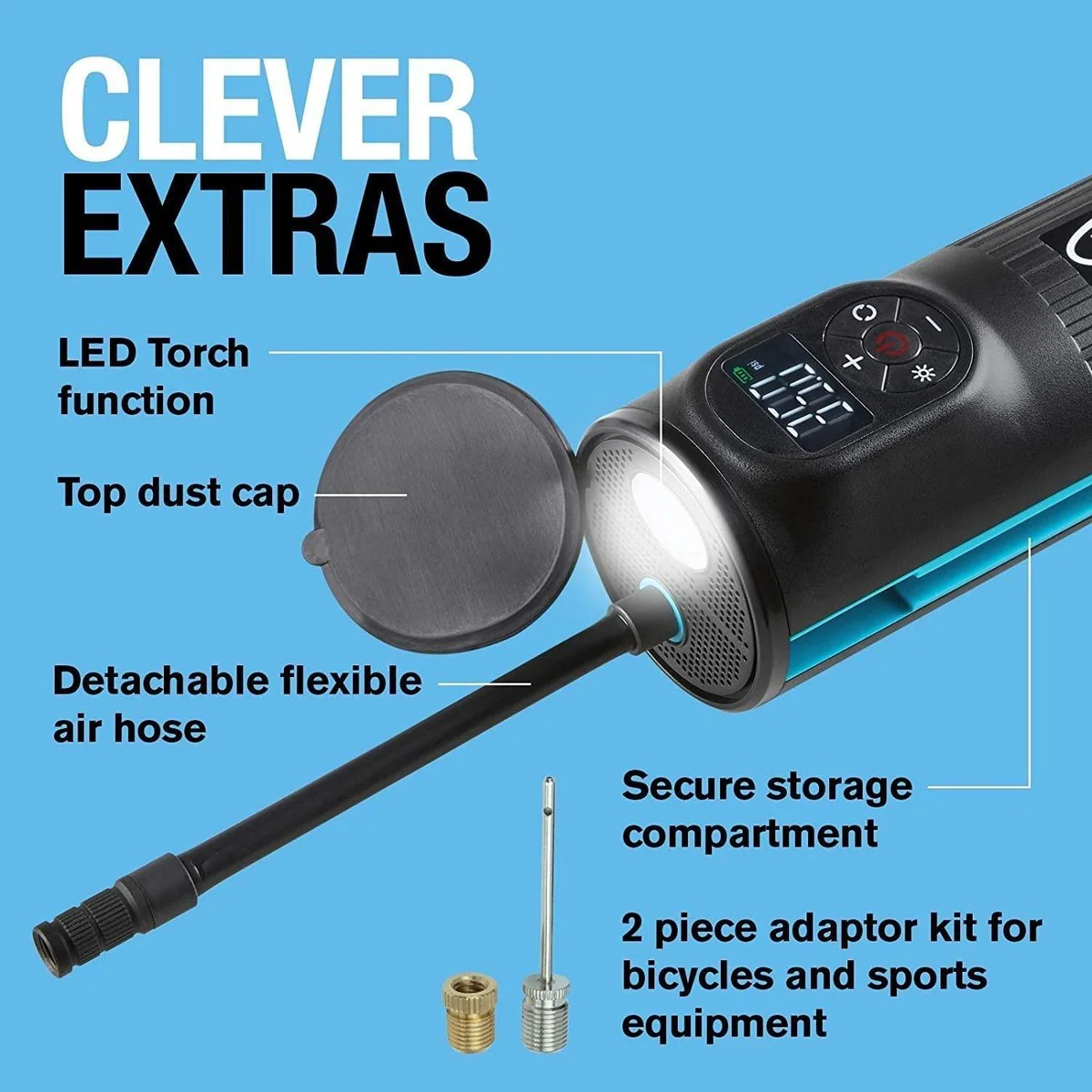 RTC2000 Ring Handheld Digital Tyre Inflator Air Compressor USB LED Cordless - Image 5
