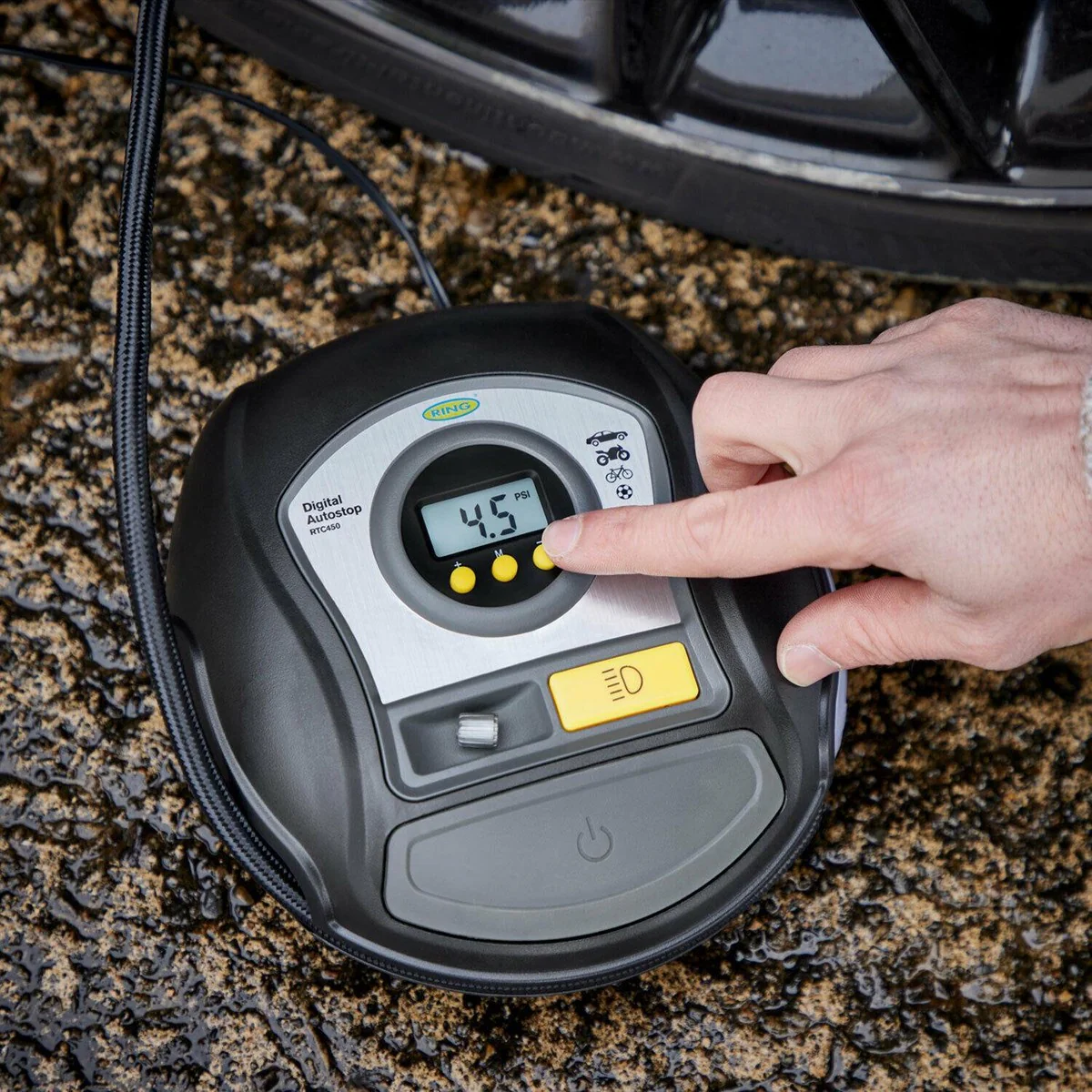 RTC450 Ring Digital Tyre Inflator Air Compressor Wheel Car Pump 12v Auto Stop - Image 3