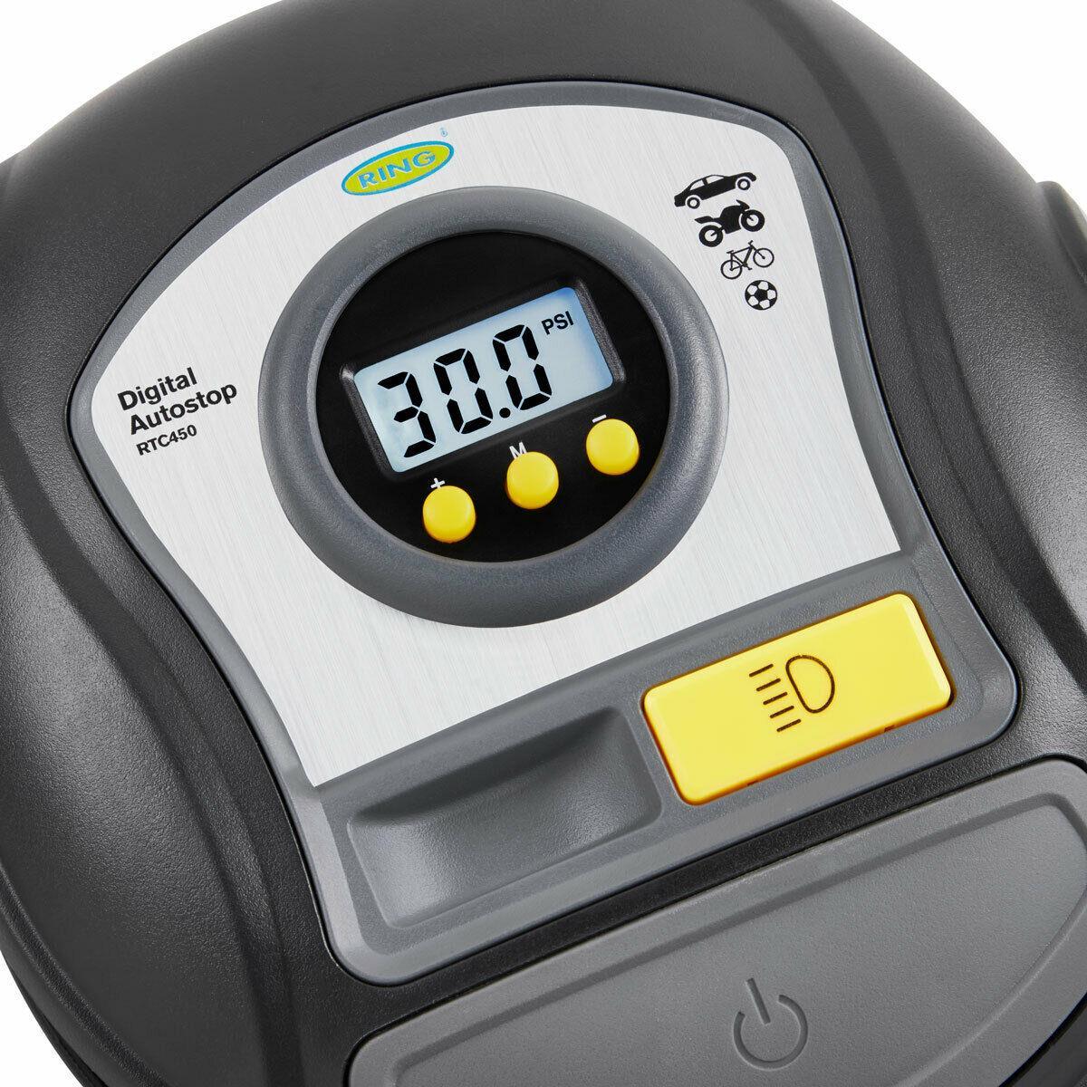 RTC450 Ring Digital Tyre Inflator Air Compressor Wheel Car Pump 12v Auto Stop - Image 4