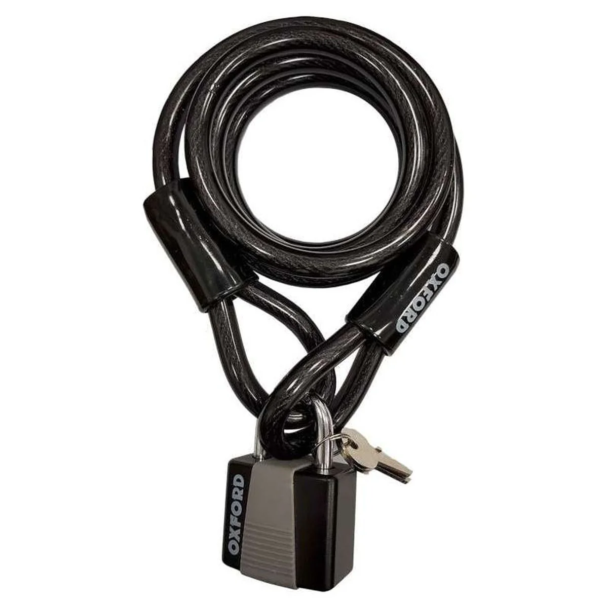 SAS Double Loop 10mm Cable 1.8 metres long and Laminated Padlock