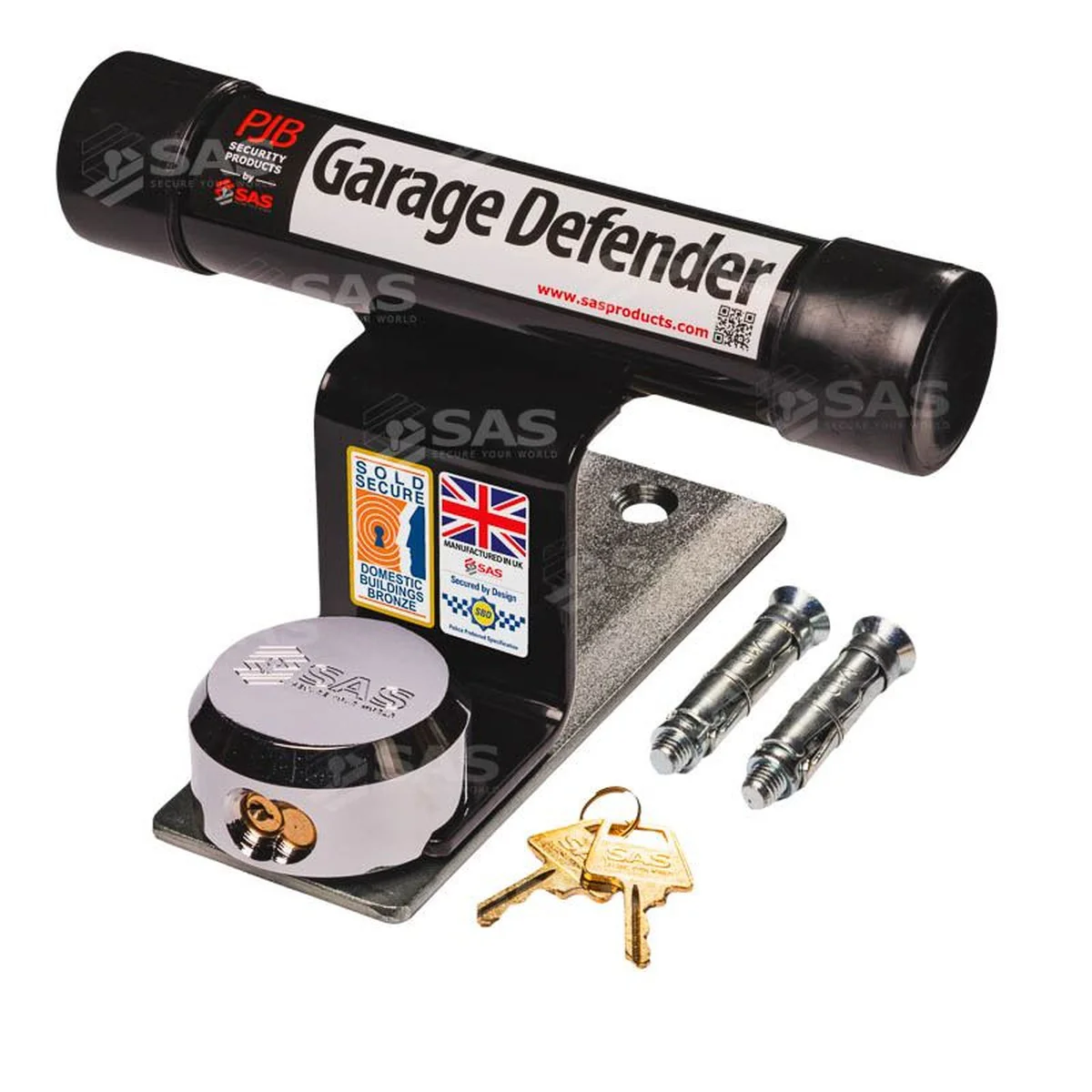 SAS Garage Defender Master and Padlock Tarmac / White / Lock Standard