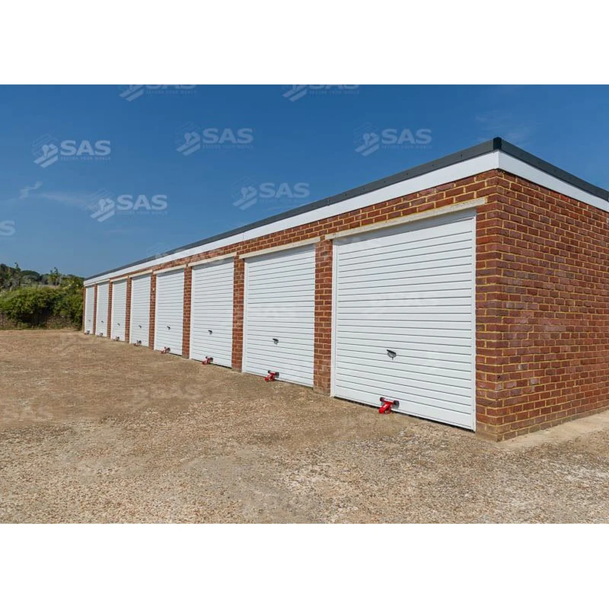 SAS PJB Garage Defender for Up-and-Over Garage Doors Tarmac / Red / Lock Keyed Alike - Image 3