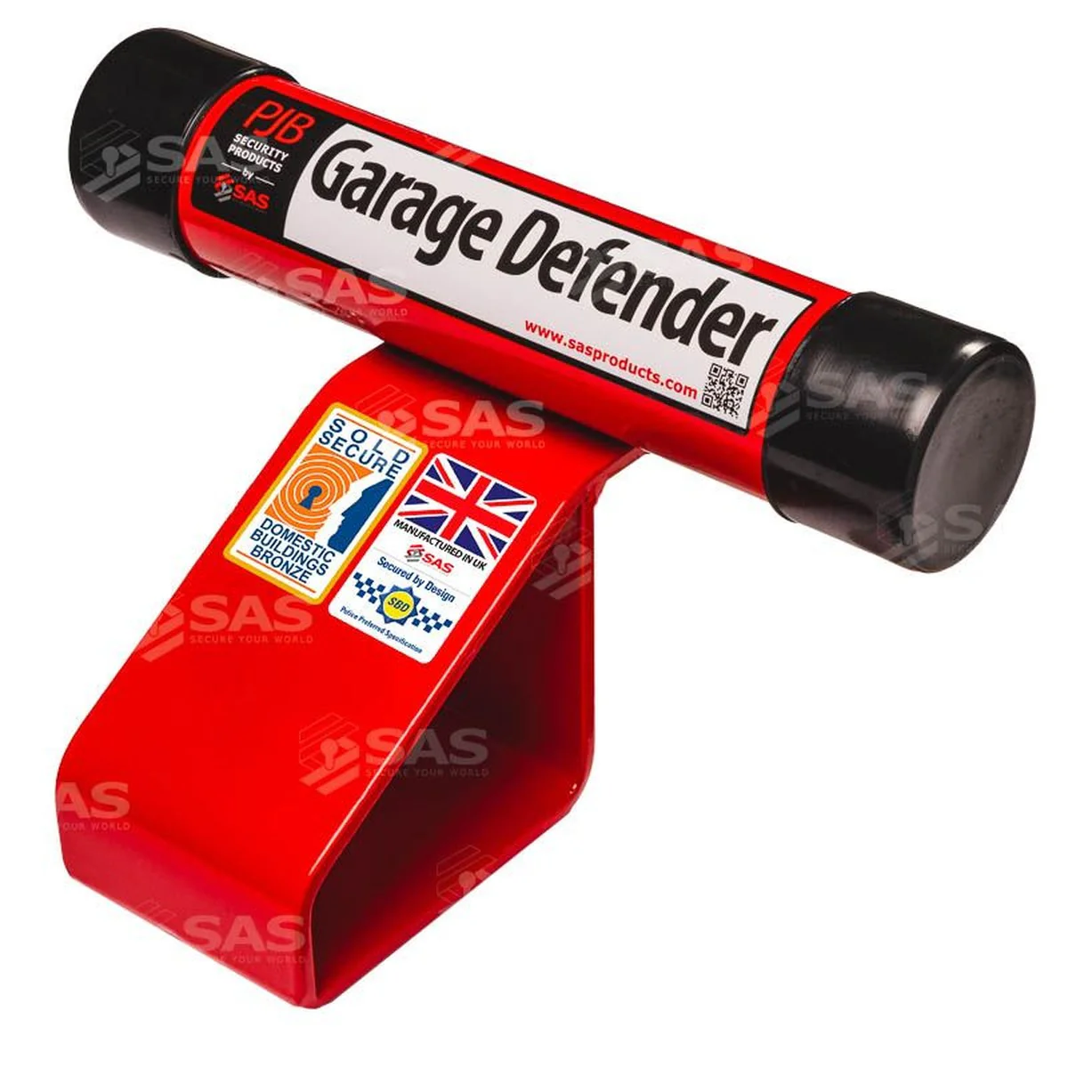 SAS PJB Garage Defender for Up-and-Over Garage Doors Tarmac / Red / Lock Keyed Alike - Image 6