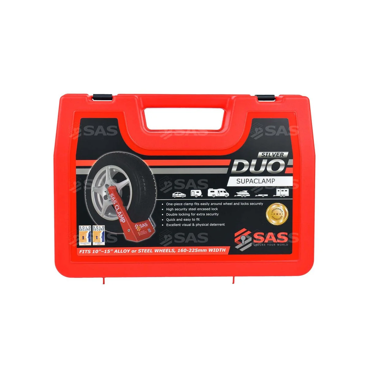 SAS Supaclamp Duo Silver Wheelclamp Lock Keyed Alike - Image 9