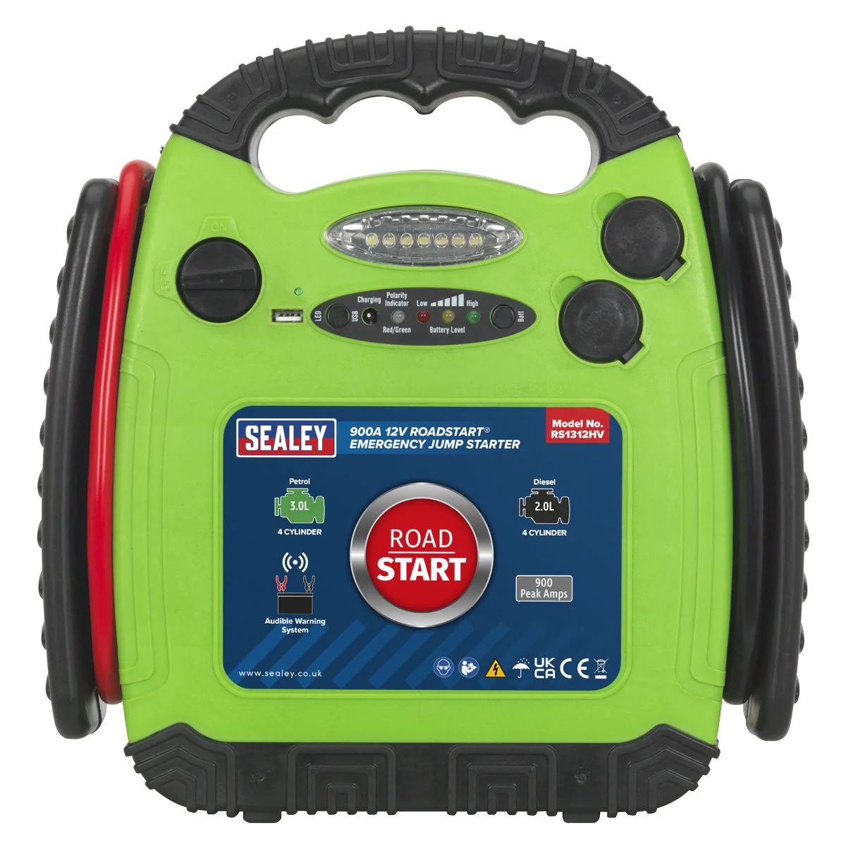 Sealey 12v 900A Portable Emergency Car Battery Jump Starter Power Pack RS1312HV - Image 3