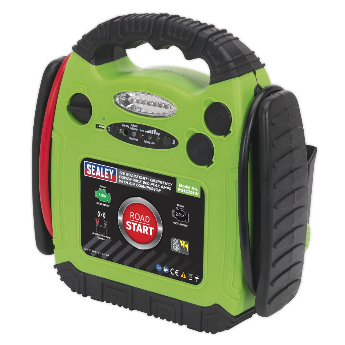 Sealey 12V RoadStart Emergency Power Pack 900 Peak Amps Car Battery Booster - Image 10