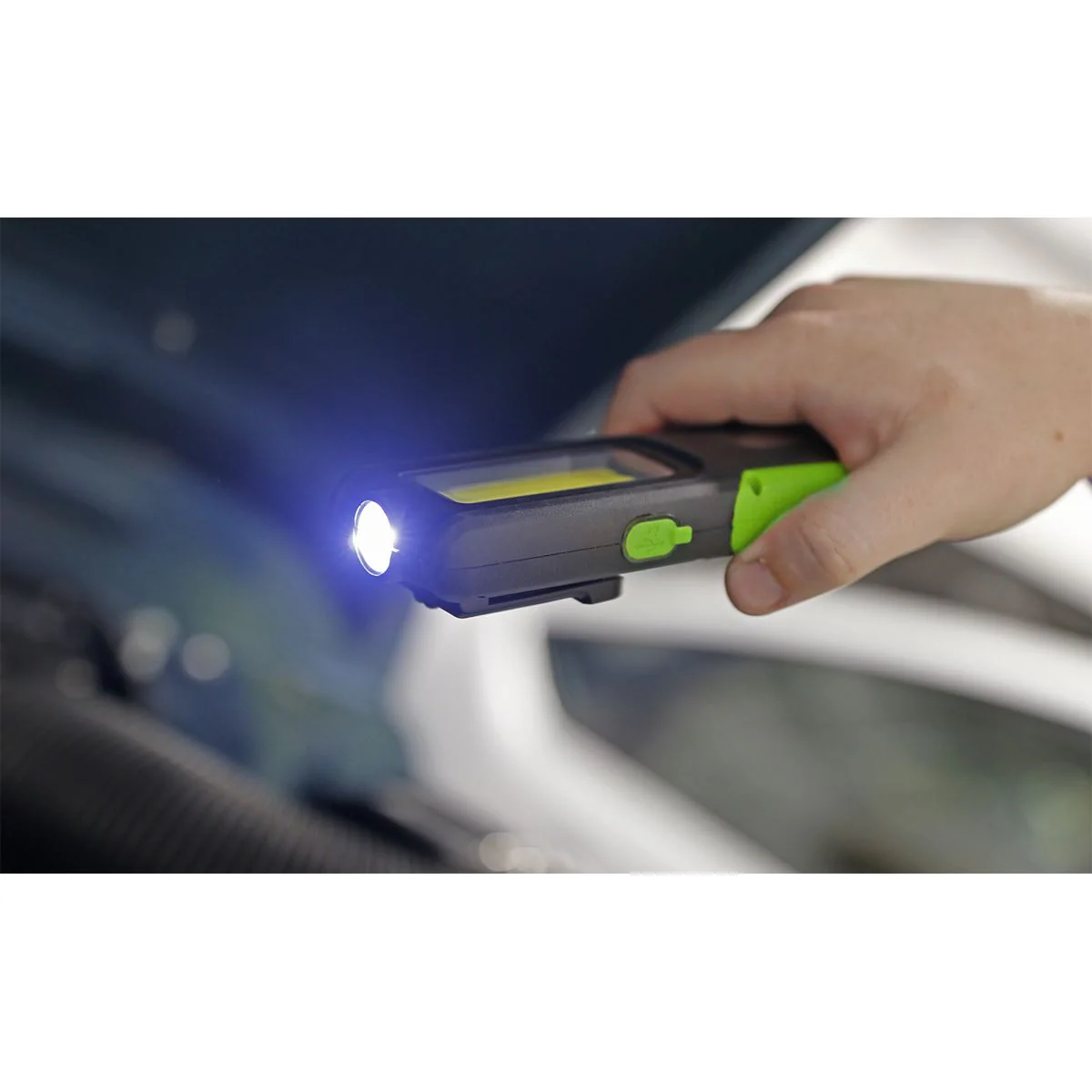 Sealey Rechargeable Inspection Lamp Green 5W COB+3W LED+Power Bank LED318G - Image 7