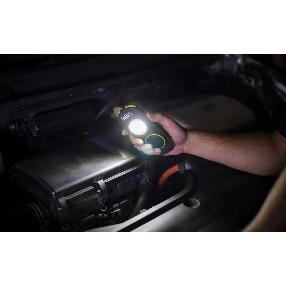Sealey Rechargeable Torch Light Wireless Speaker 10W COB LED 500 Lumens Lamp - Image 10