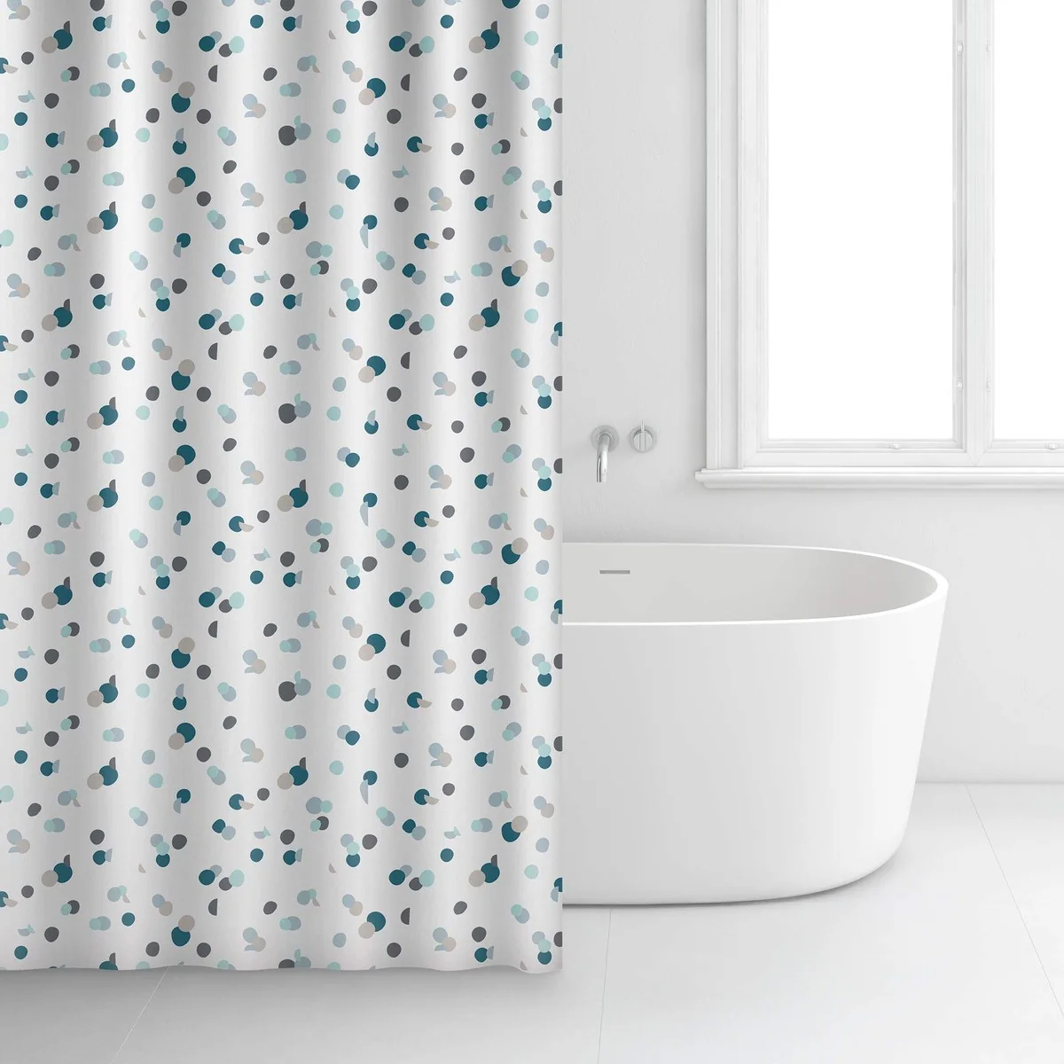 Shower Curtain White & Green Dot 234701 - Image 3
