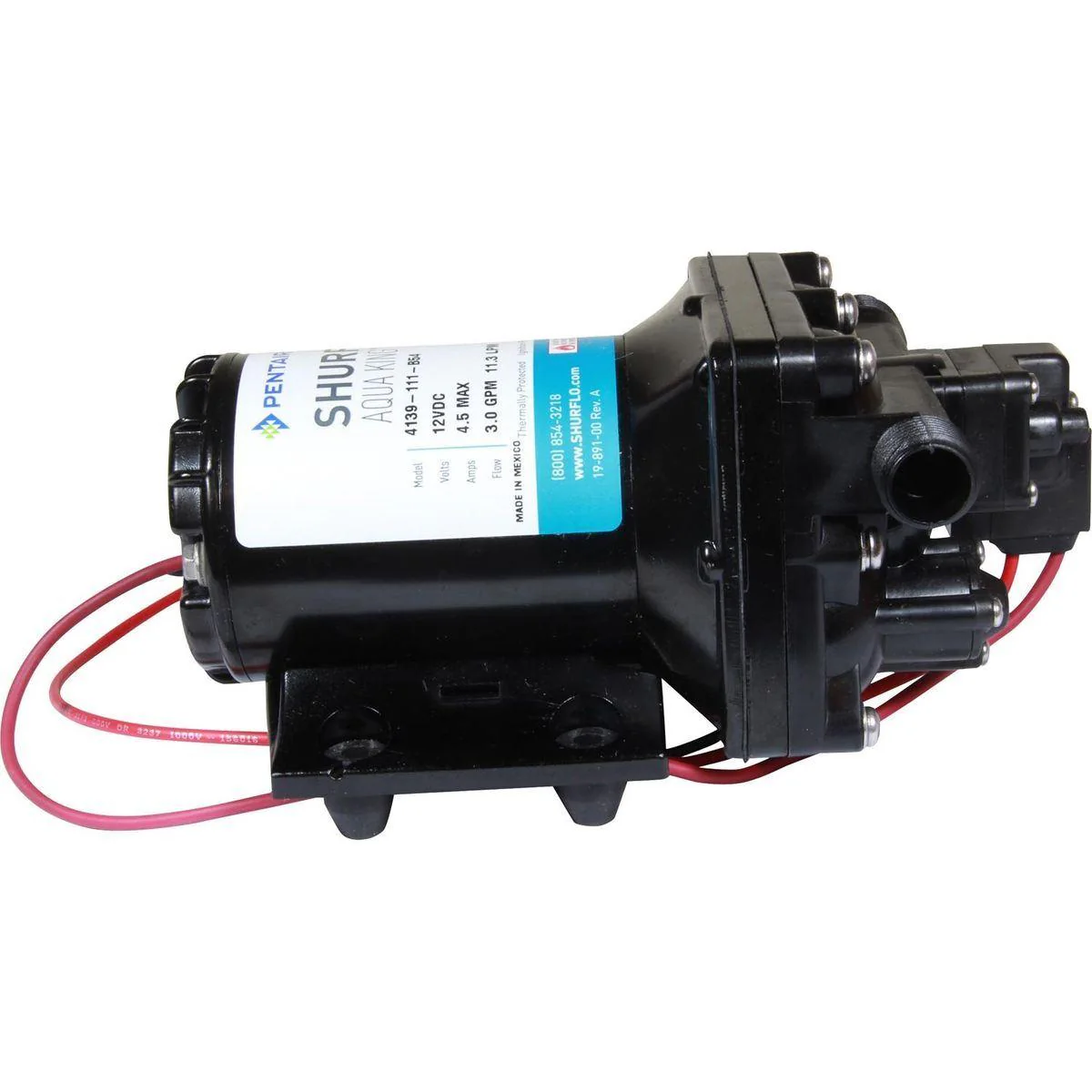 Shurflo Aqua King 2 Fresh Water Pump 12V 11.4 LPM 30PSI - Image 2