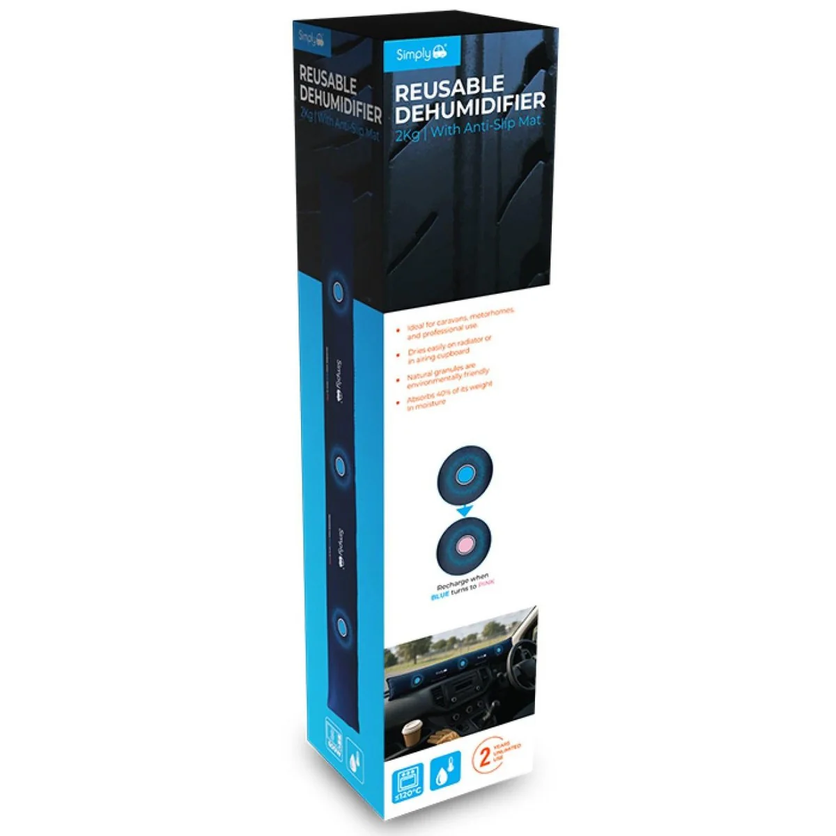 Simply Auto 2kg 102cm Dashboard Car Dehumidifier Reusable Moisture Absorber - Image 2