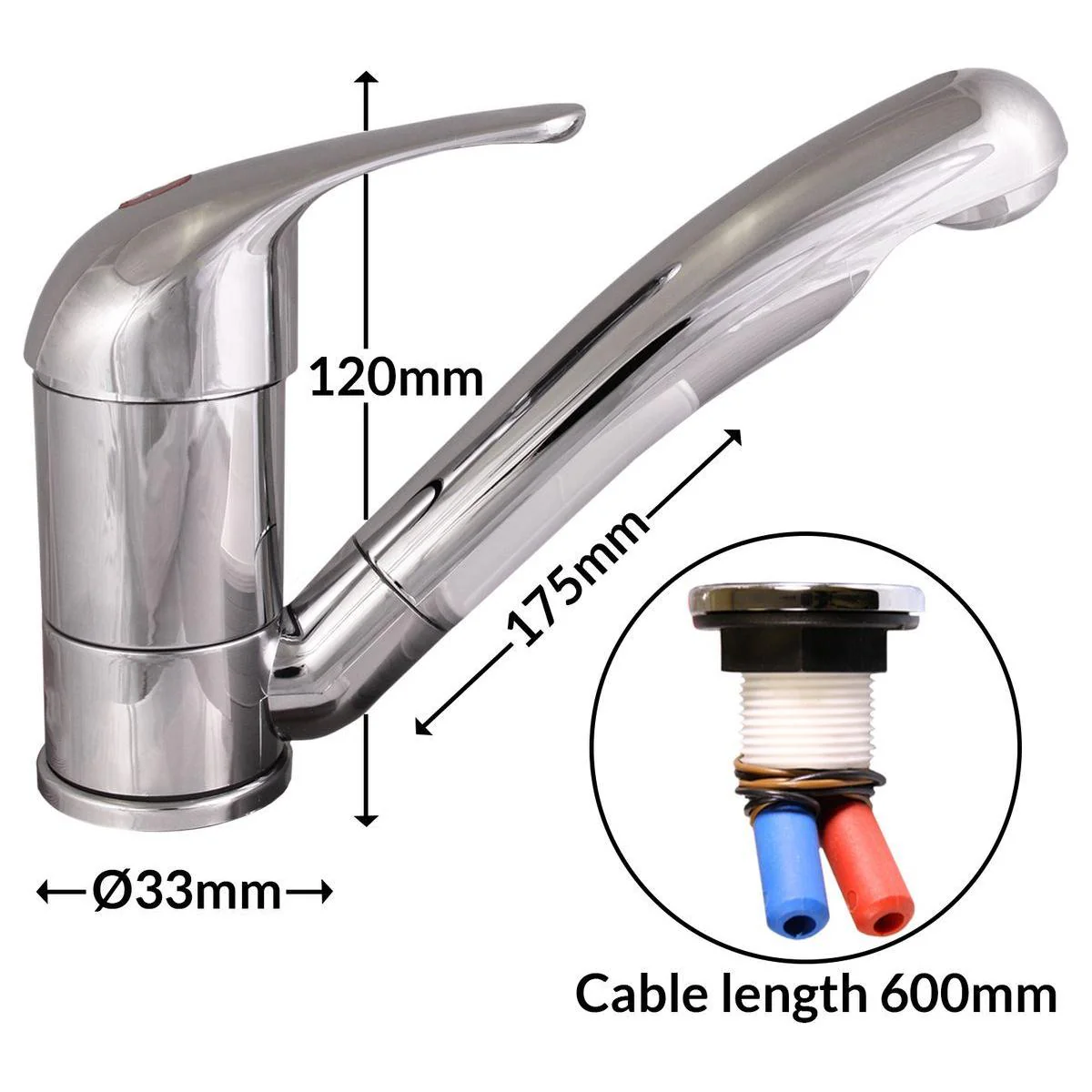 Single Lever Mixer Kama 33mm Tap - Image 2