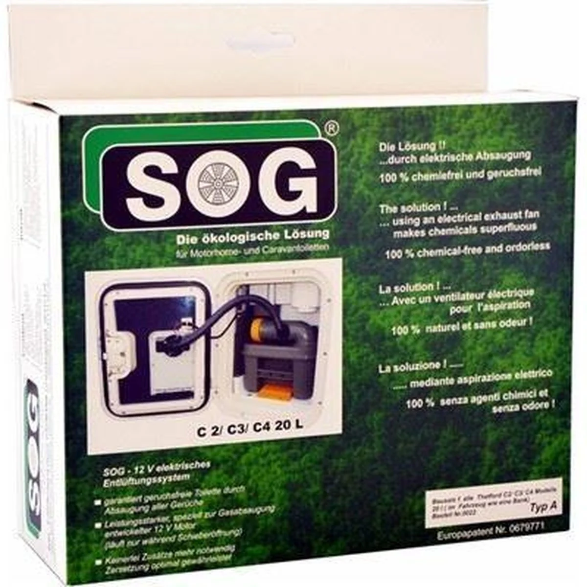 Sog Kit Type B For Thetford Cassette Toilet C200 Through Roof Model Sanitation 0023D