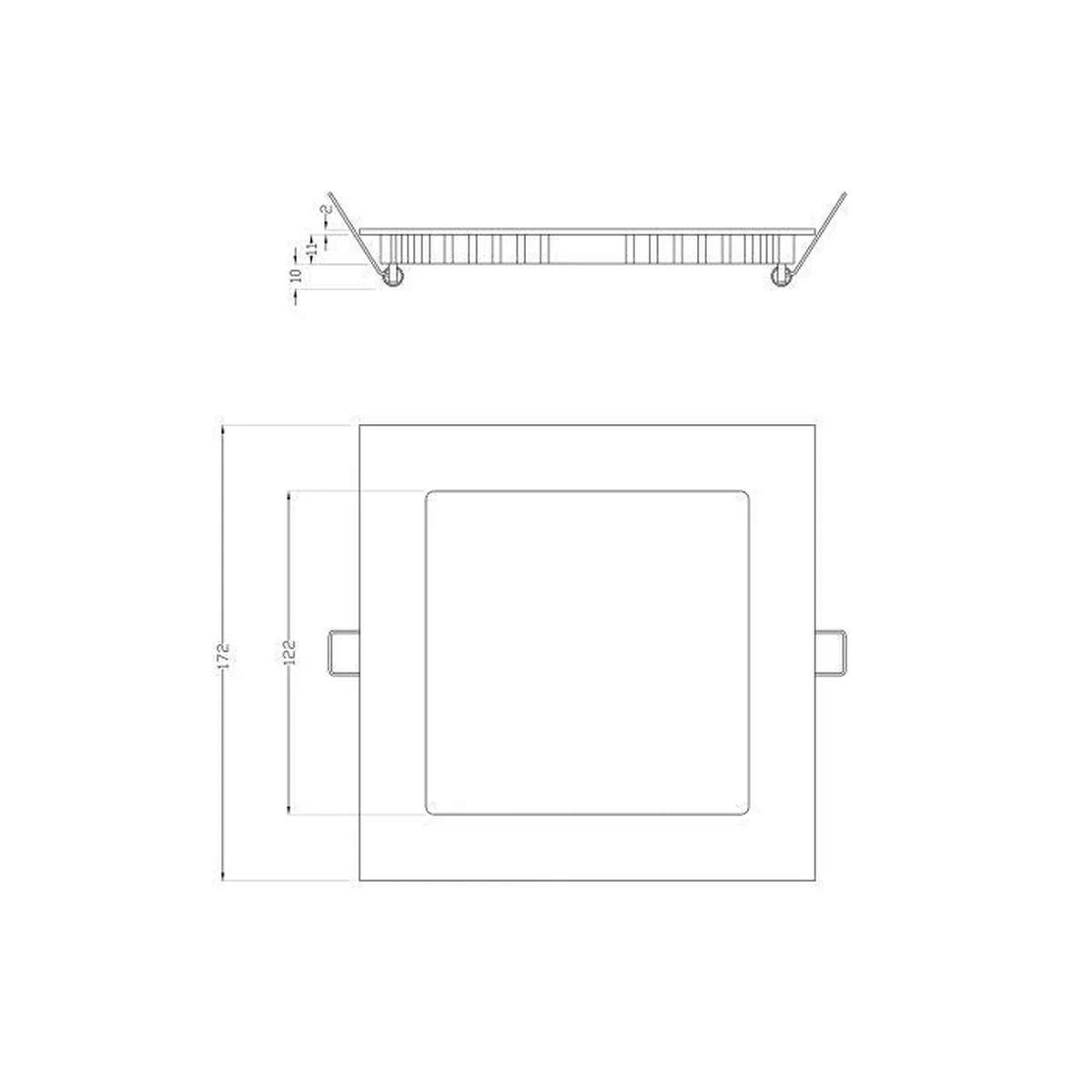 Square Recessed Lamp 170 X 170 - White Metal Body - 4000K - Image 2