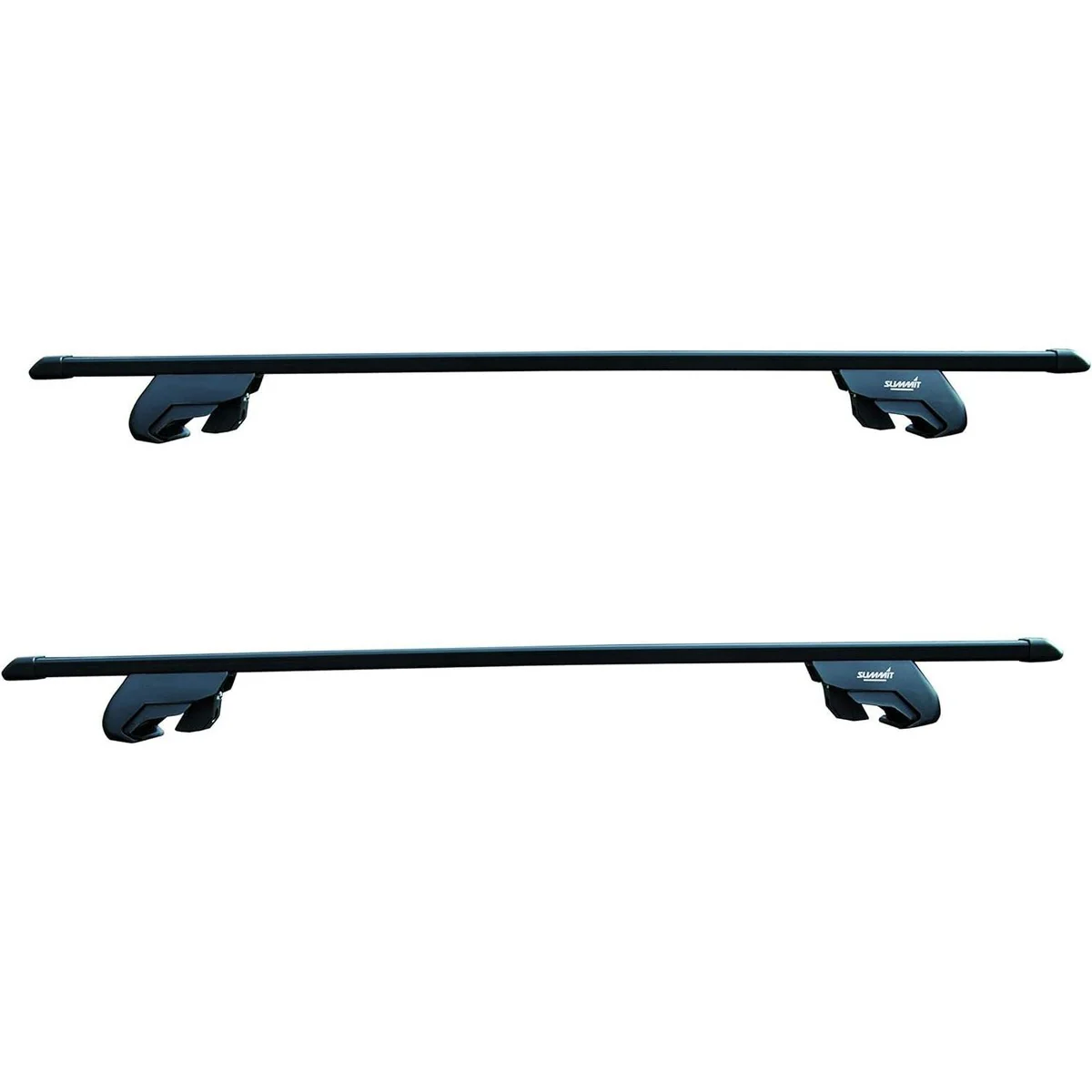 Summit SUP-830 Premium Railing Roof Bar for Cars with Raised Running Rails, Black Steel, Set of 2 - Image 3